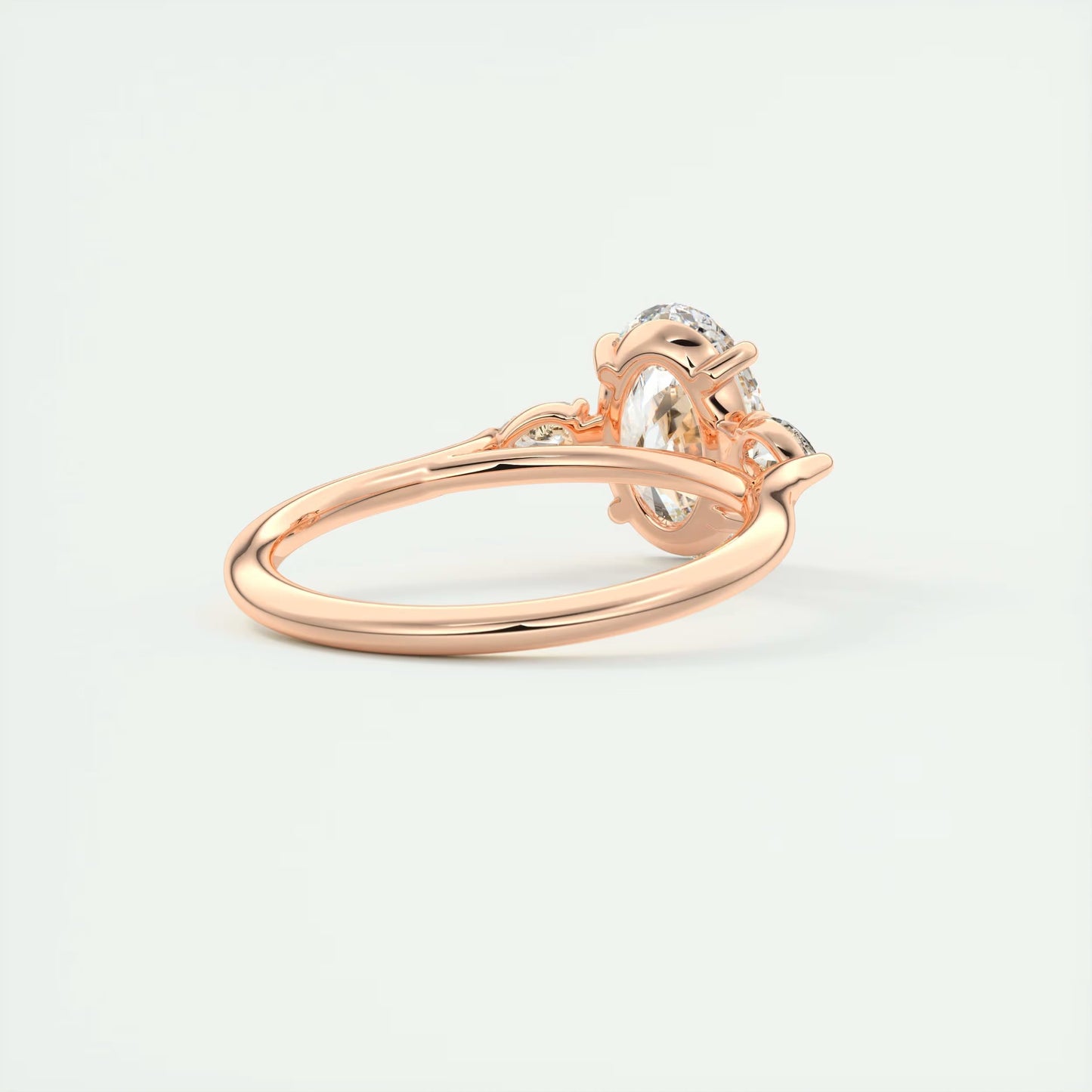 2.50 Ct Breezy Pears Oval Solitaire Side Stone Rings