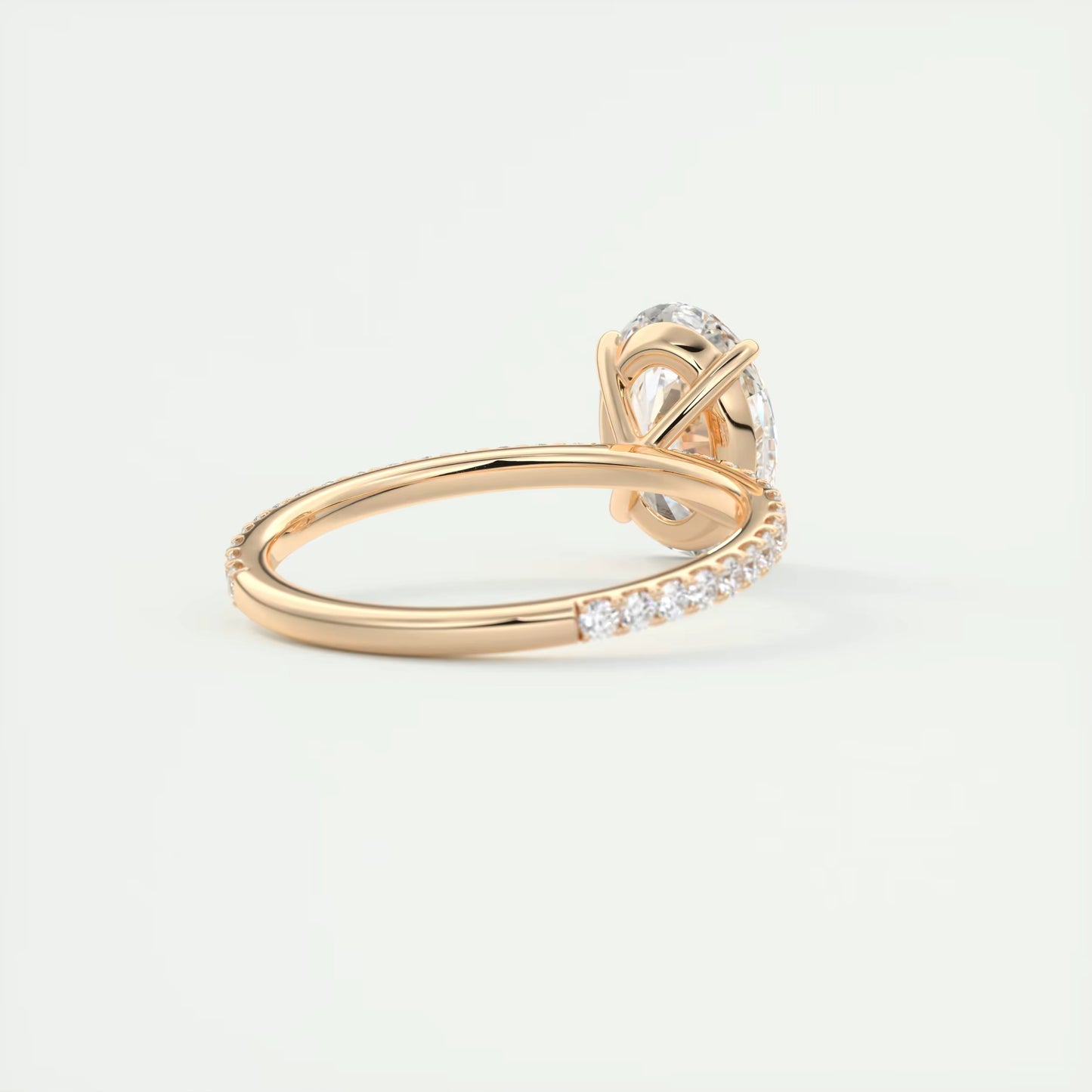 2.25 Ct Harper Pavé Oval Center with 1.5mm French Set Pavé Ring