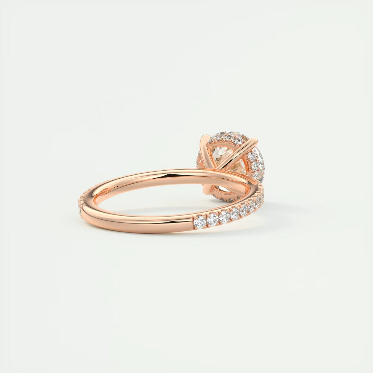 2.30 Ct The Harper Deluxe Round Hidden Halo Pave Setting Ring