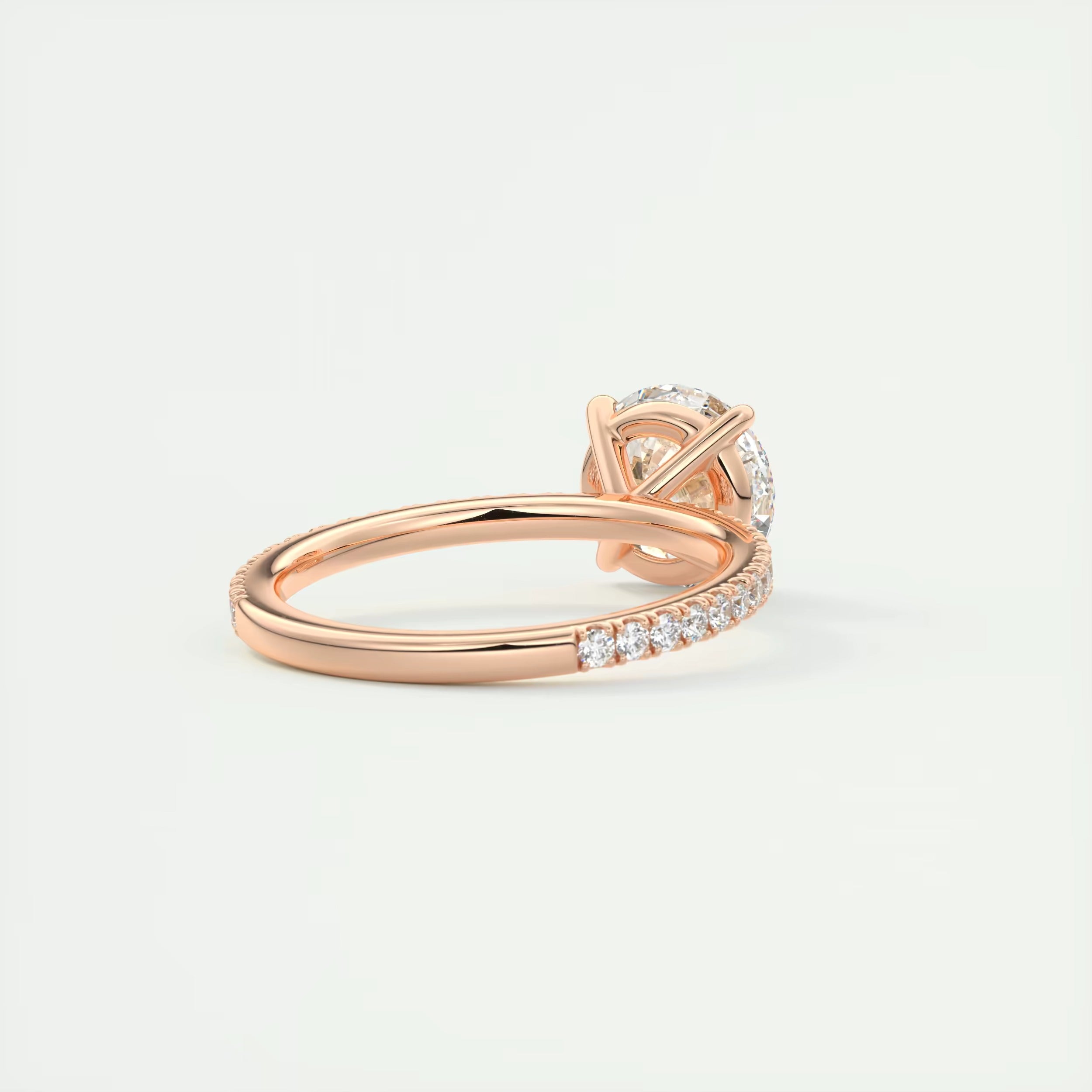 2.25 Ct Harper Classic Pavé Round Solitaire Pavé Setting Rings