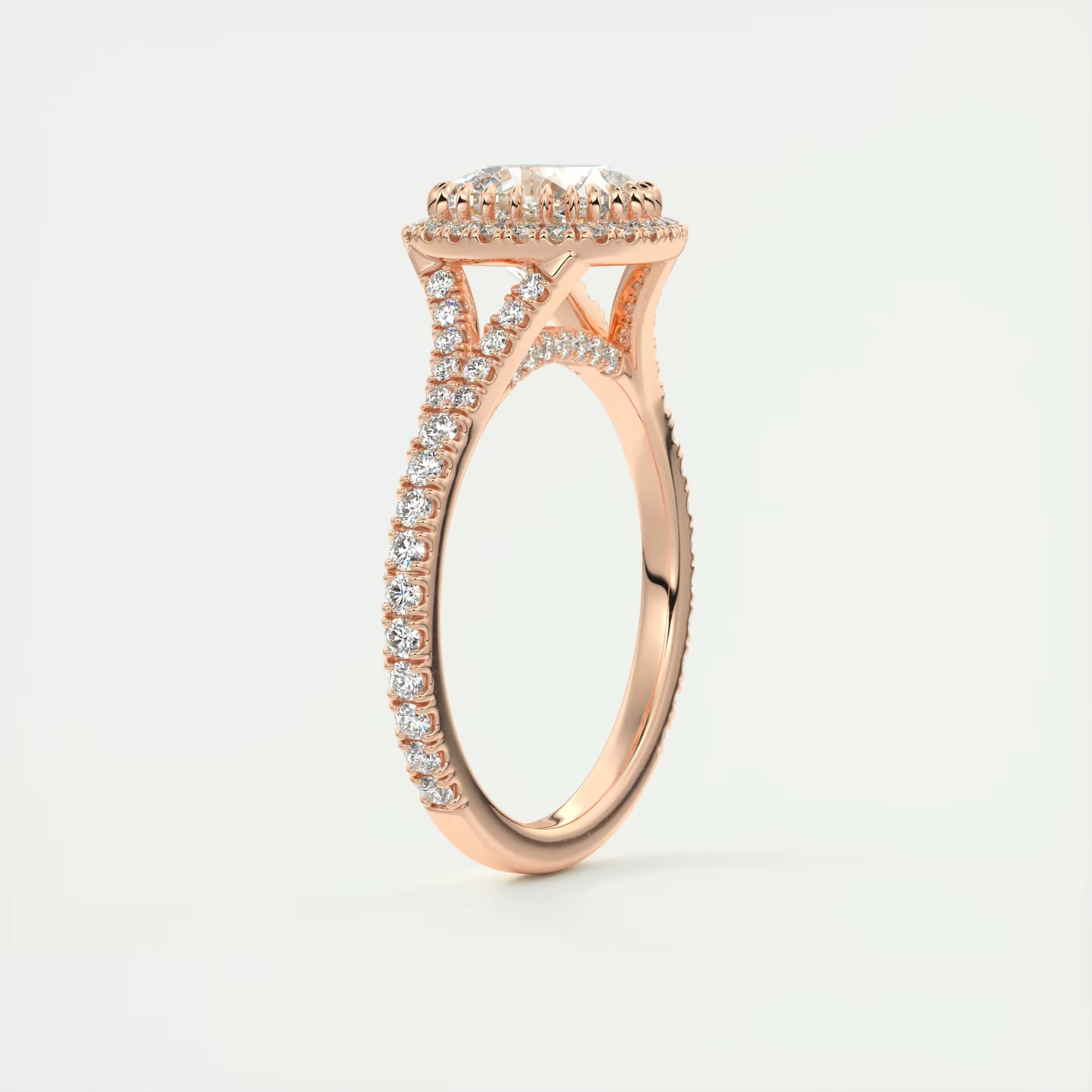 2.50 Ct The French Halo Cushion Cut Diamond with Miniature Prongs french pavé Ring