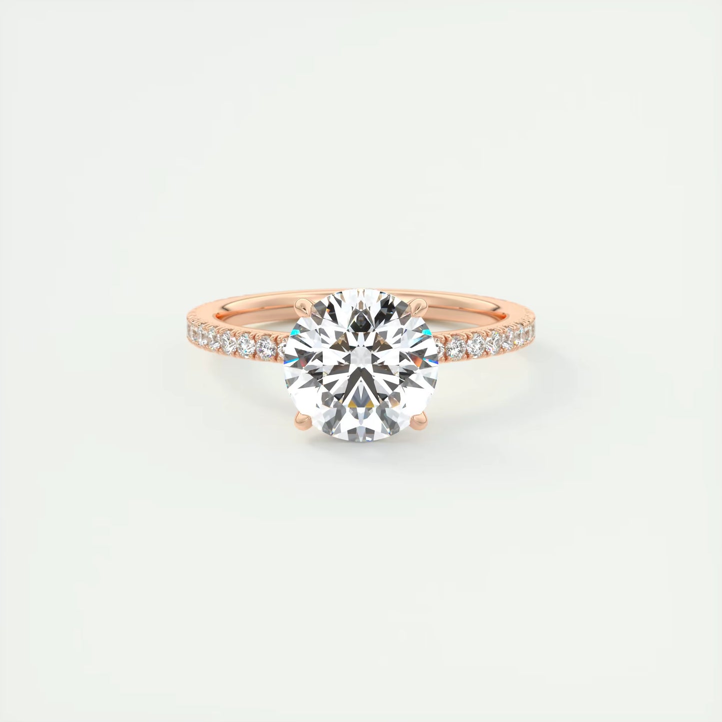 2.30 Ct The Harper Deluxe Round Hidden Halo Pave Setting Ring