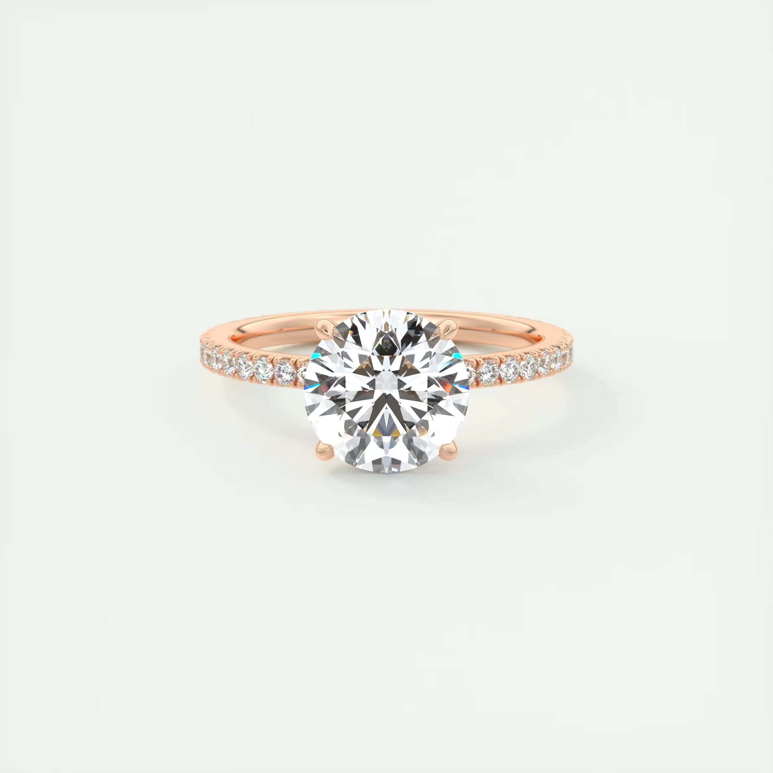 2.30 Ct The Harper Deluxe Round Hidden Halo Pave Setting Rings