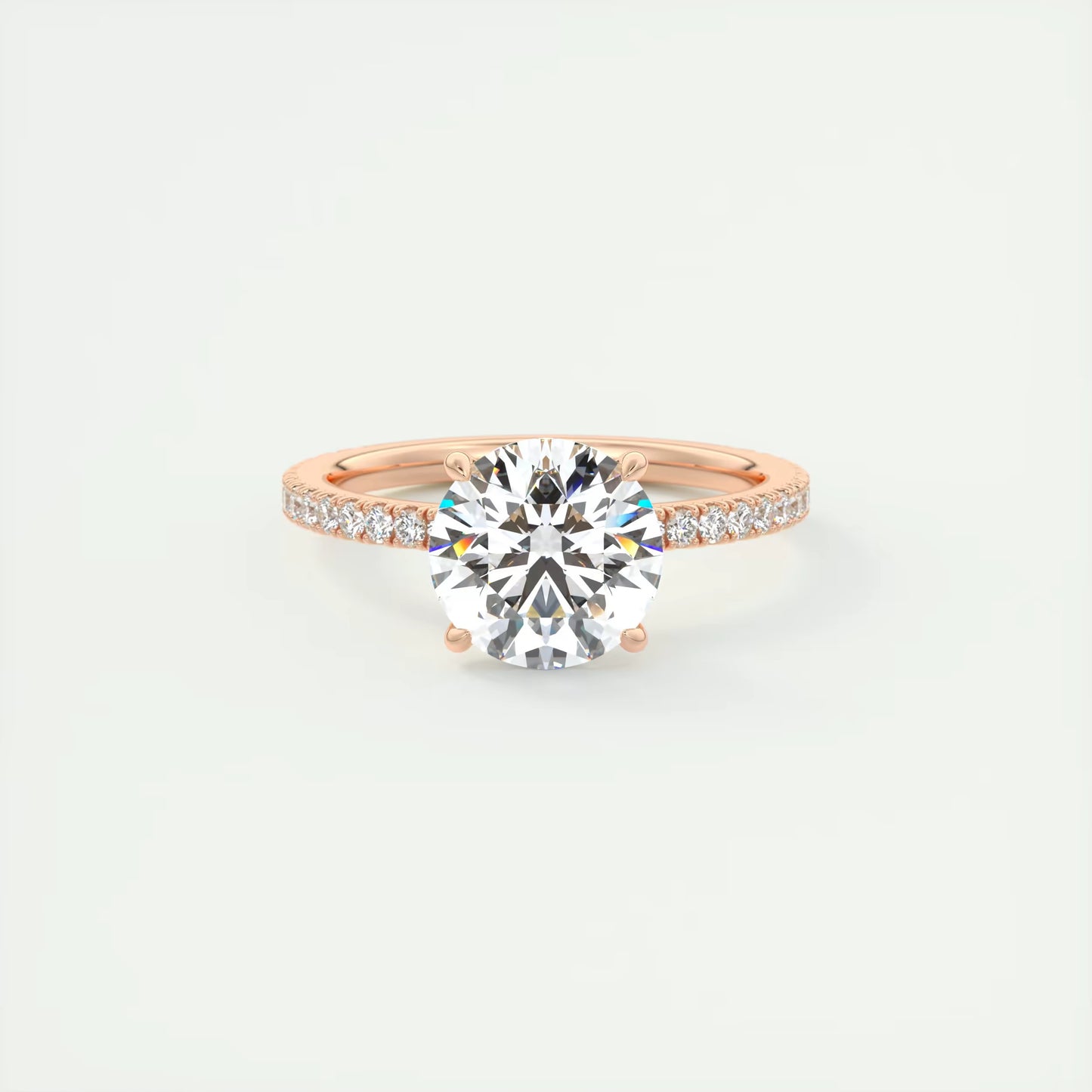 2.30 Ct Harper Classic Pavé Round Solitaire Pave Setting Ring