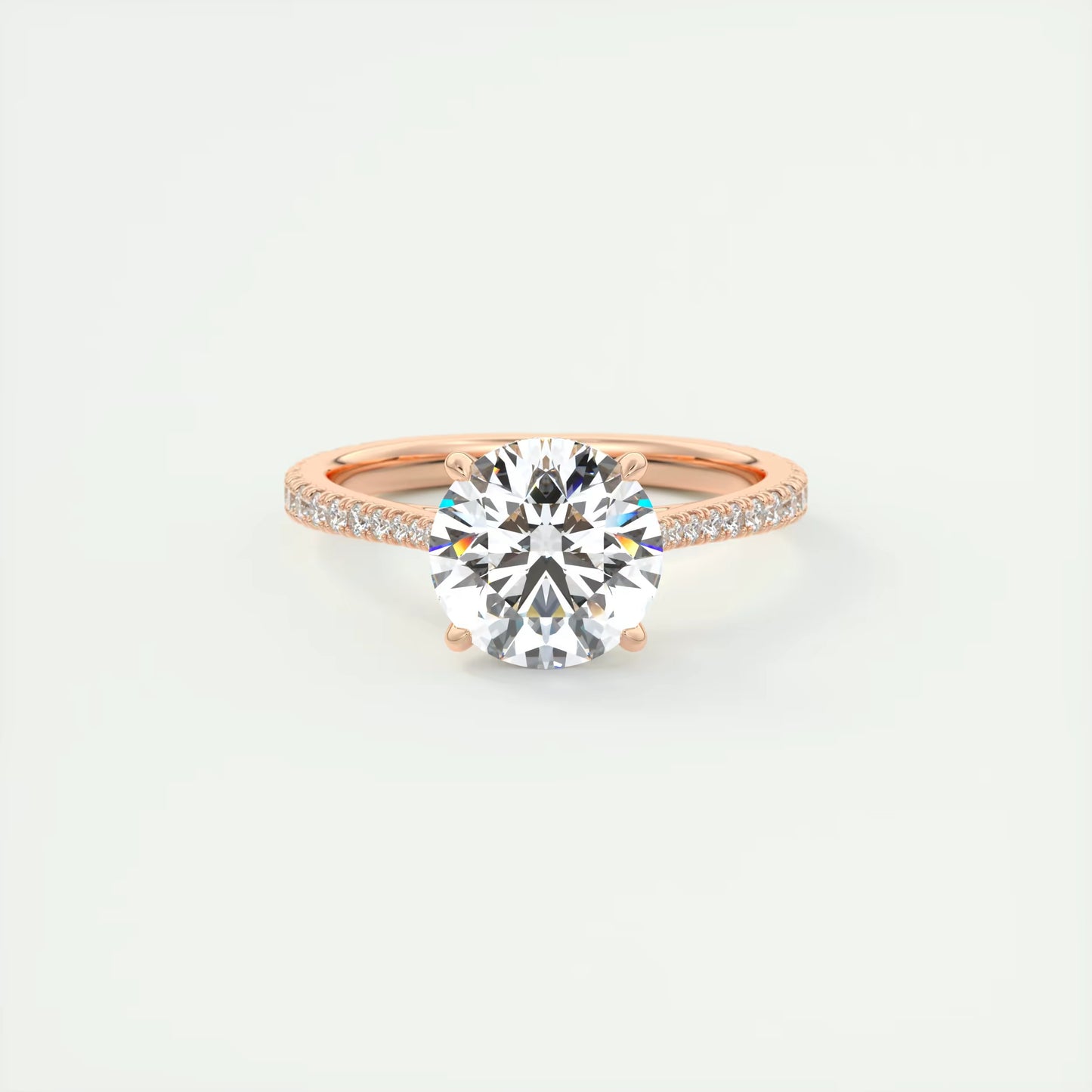 2.50 Ct The Cathedral Deluxe Round Hidden Halo Setting Ring