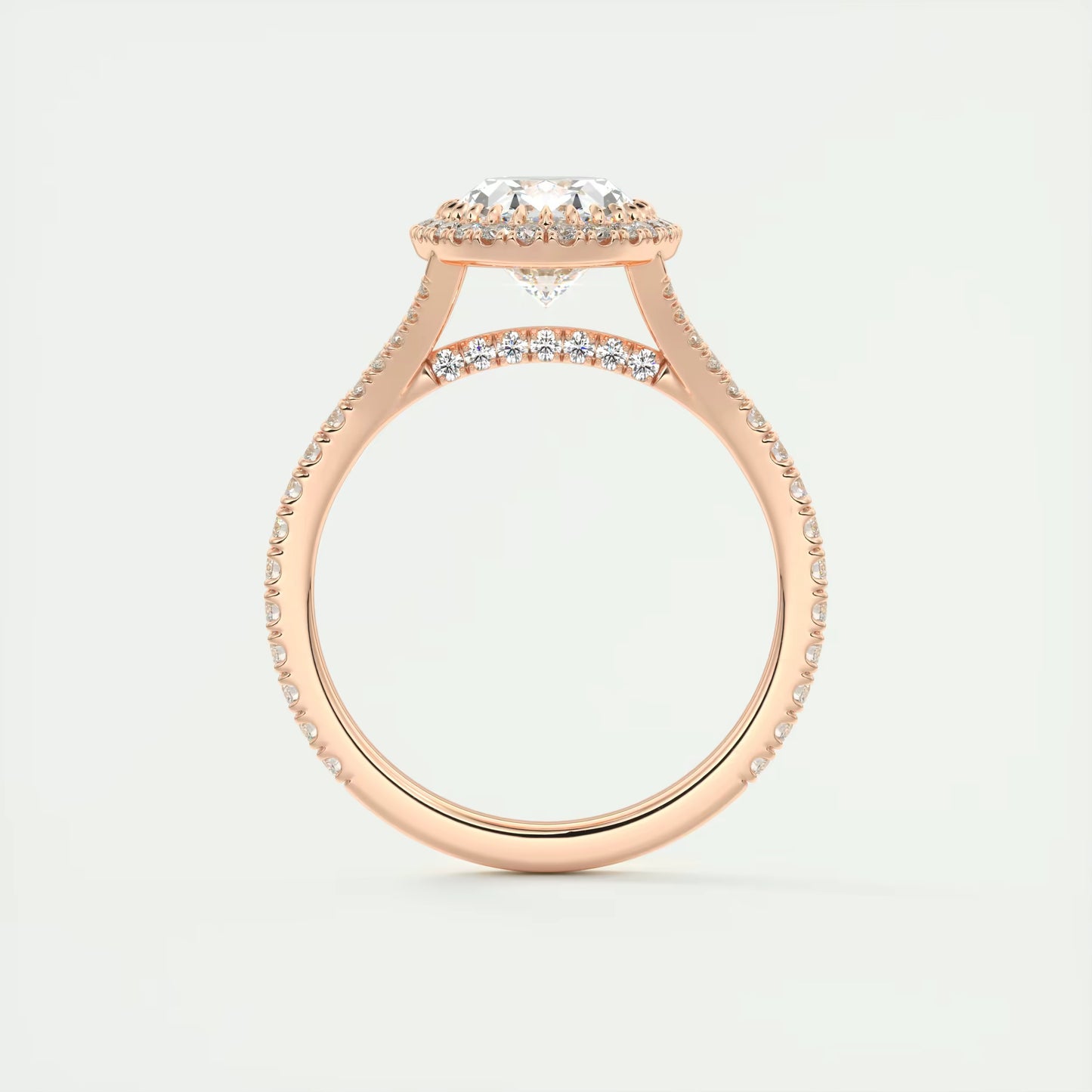 2.50 Ct The French Halo Oval Cut Diamond with Miniature Prongs Ring
