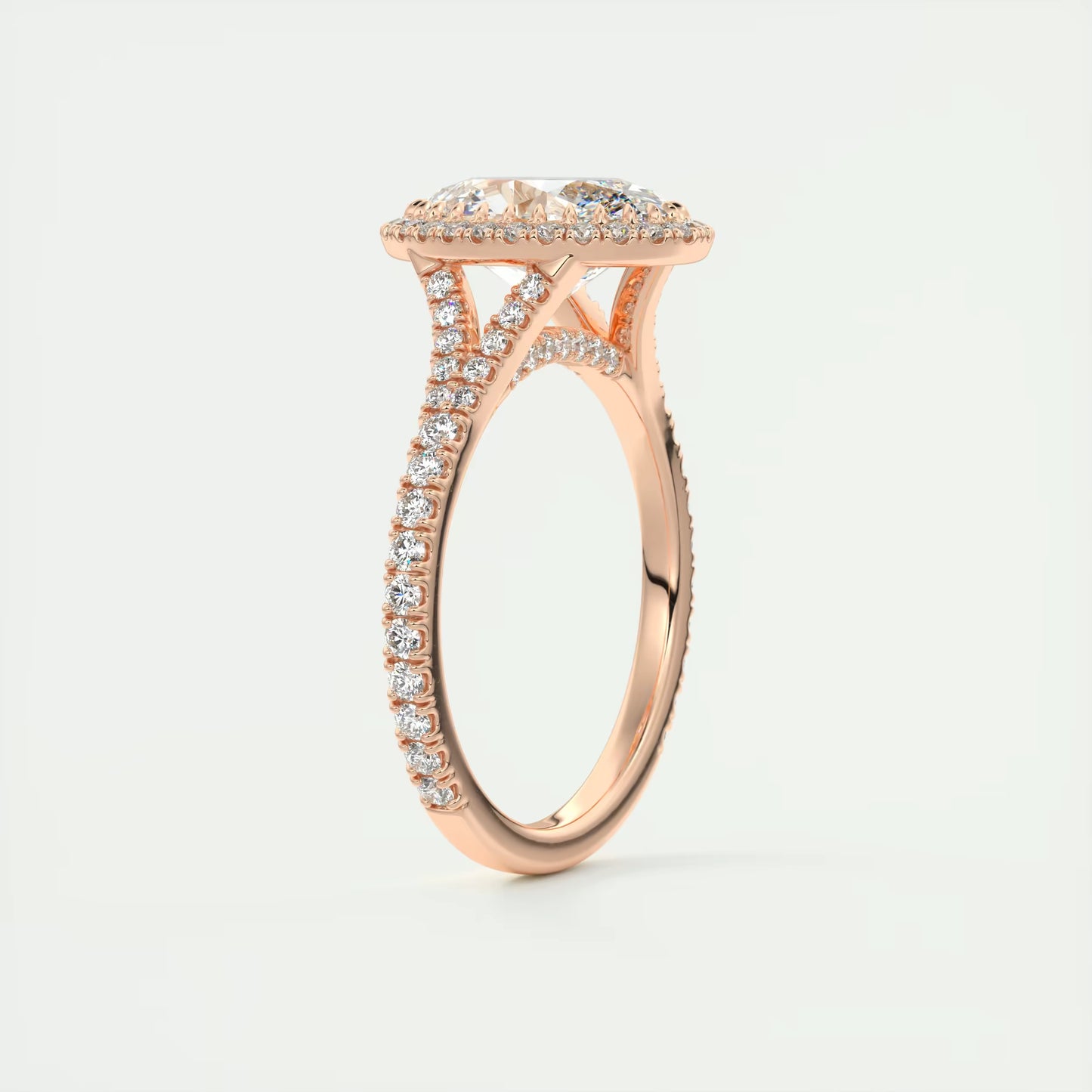 2.60 Ct The French Halo Oval Cut Diamond with Miniature Prongs Ring