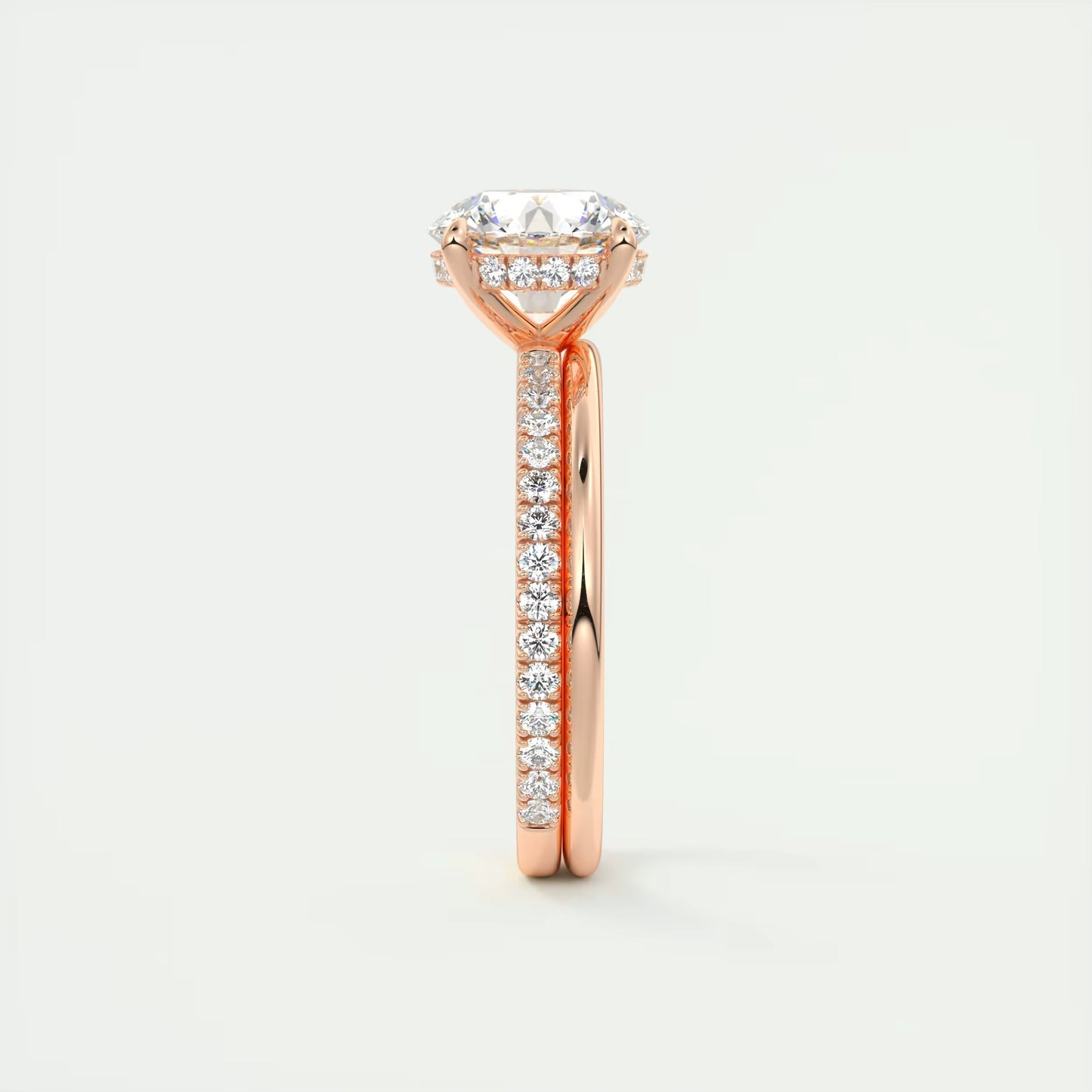 2.30 Ct The Harper Deluxe Round Hidden Halo Pave Setting Ring