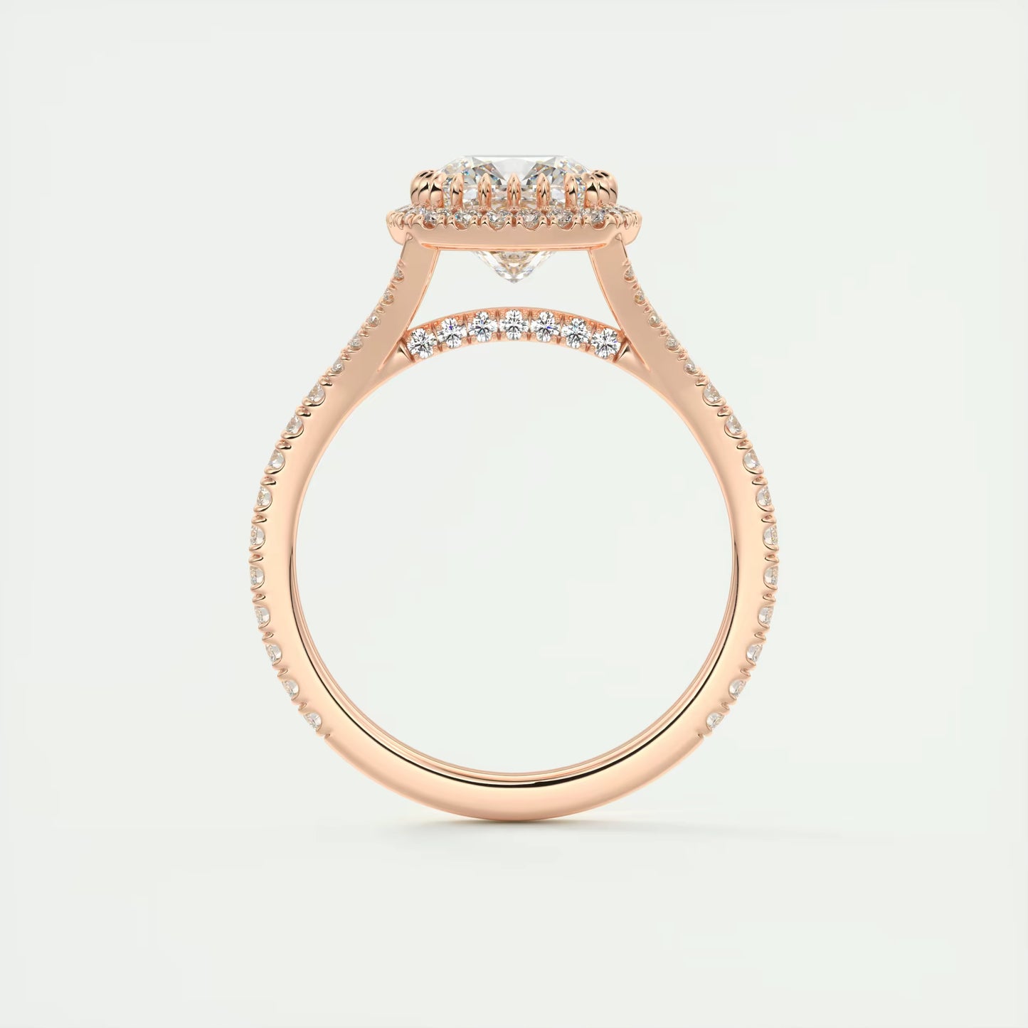 2.50 Ct The French Halo Cushion Cut Diamond with Miniature Prongs french pavé Ring