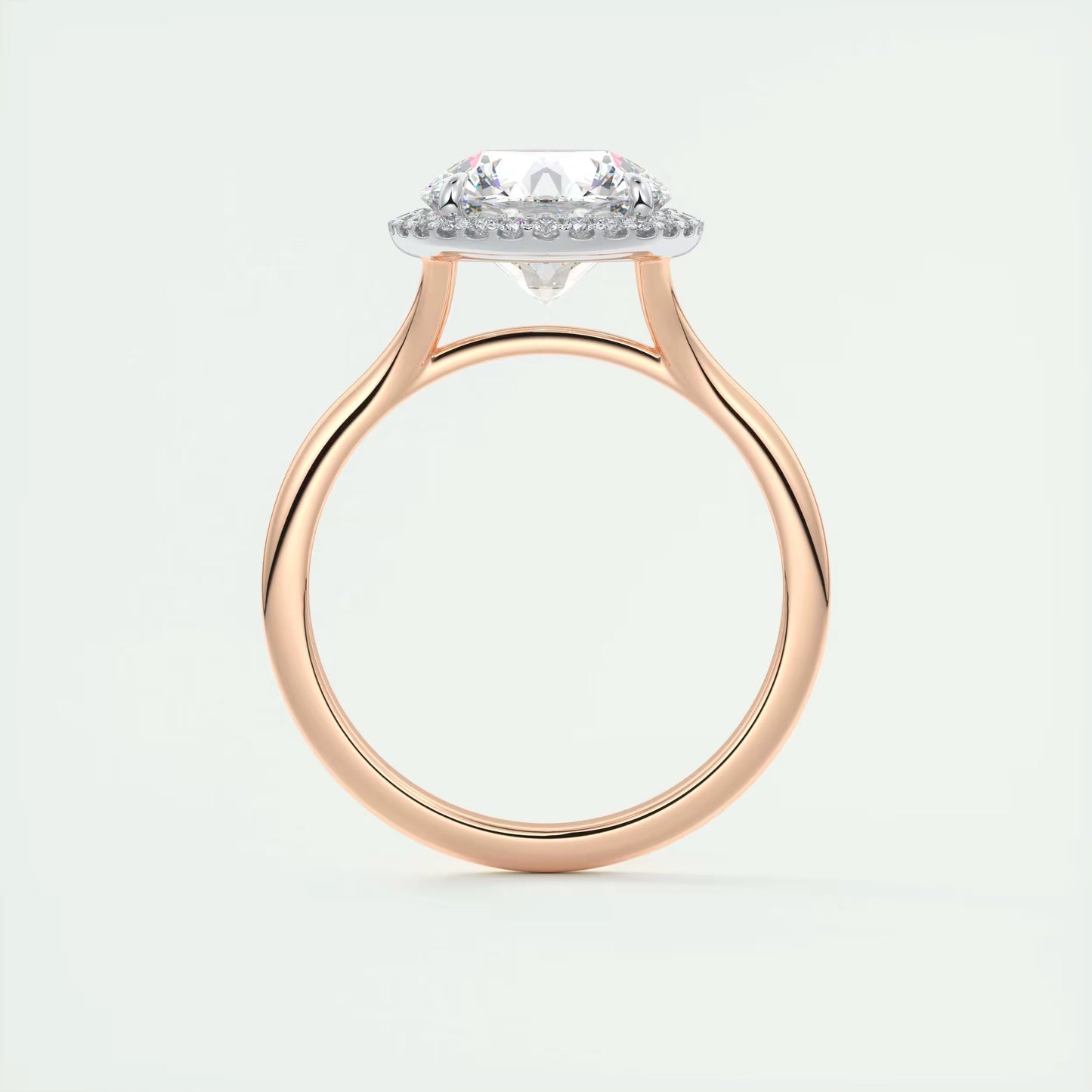2.15 Ct The Breezy Halo Round Center with French Set Halo Ring