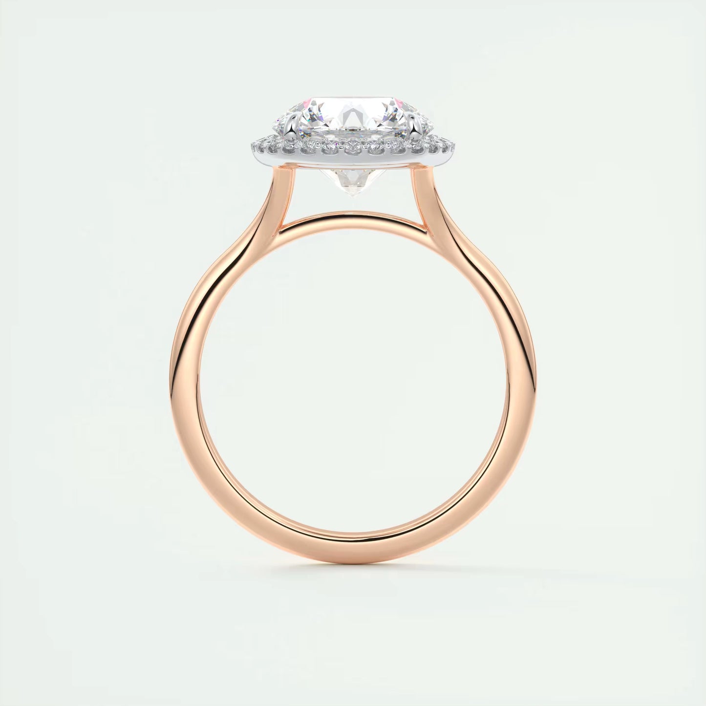 7-8 GM Round Solitaire Classic Rub-Over Engagement Ring