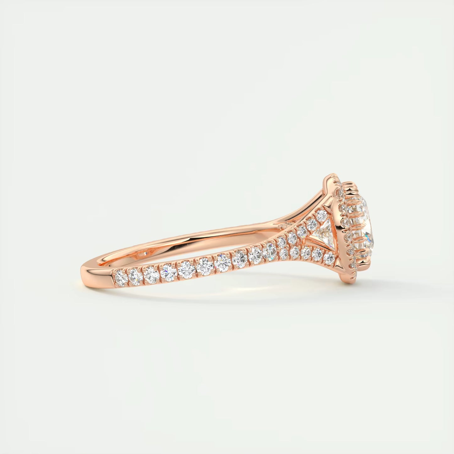 2.50 Ct The French Halo Cushion Cut Diamond with Miniature Prongs french pavé Ring