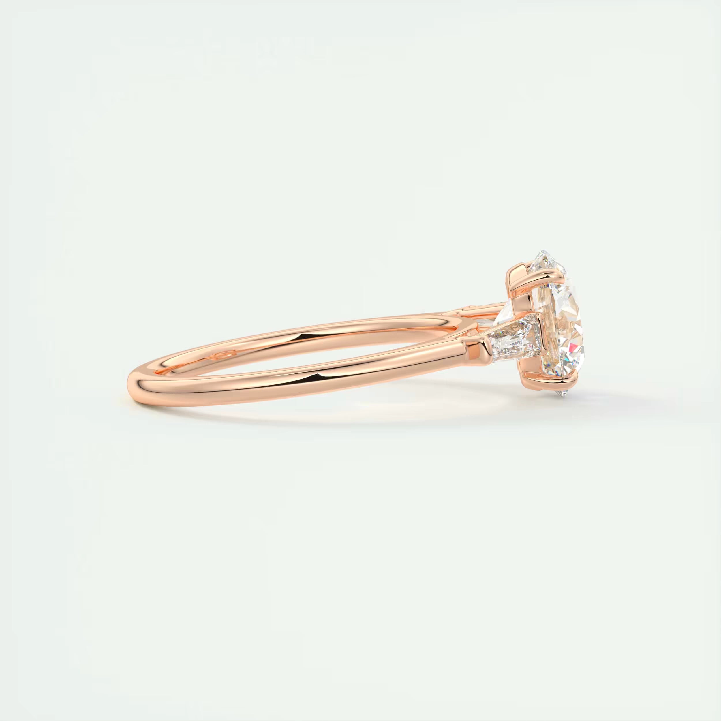 2.50 Ct Round Tapered Baguettes Diamond Solitaire Ring Engagement Ring