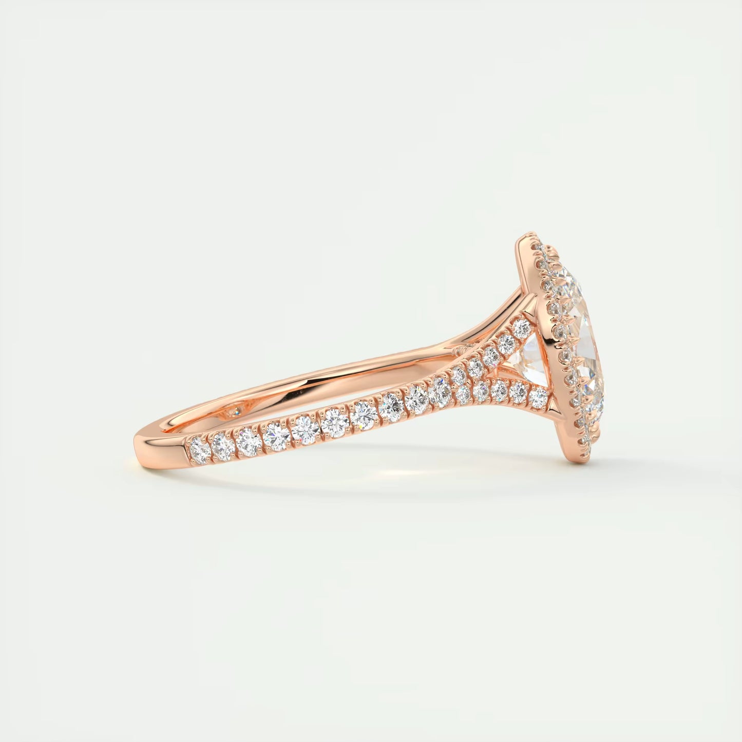 2.60 Ct The French Halo Oval Cut Diamond with Miniature Prongs Ring