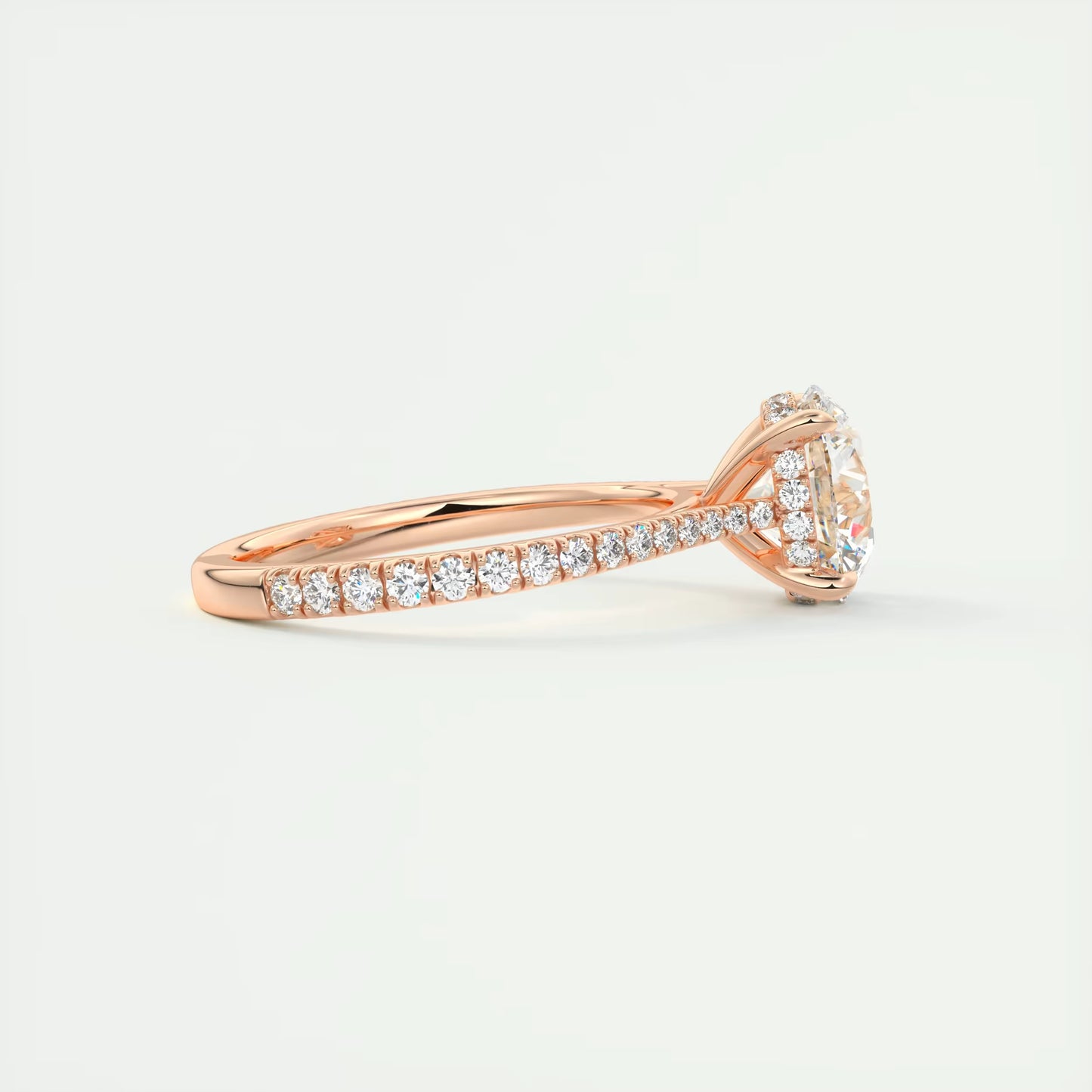 2.50 Ct The Cathedral Deluxe Round Hidden Halo Setting Ring