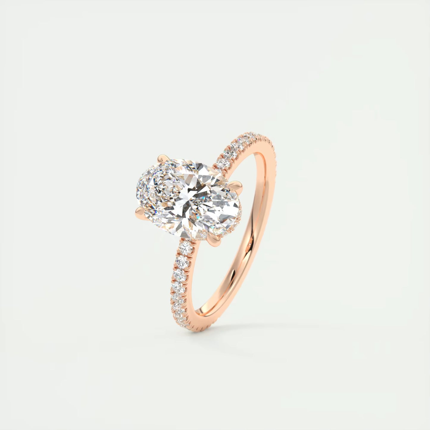 2.30 Ct The Harper Deluxe Oval Hidden Halo Pave Setting Ring