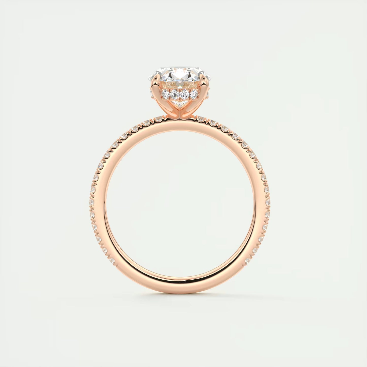 2.30 Ct The Harper Deluxe Oval Hidden Halo Pave Setting Ring