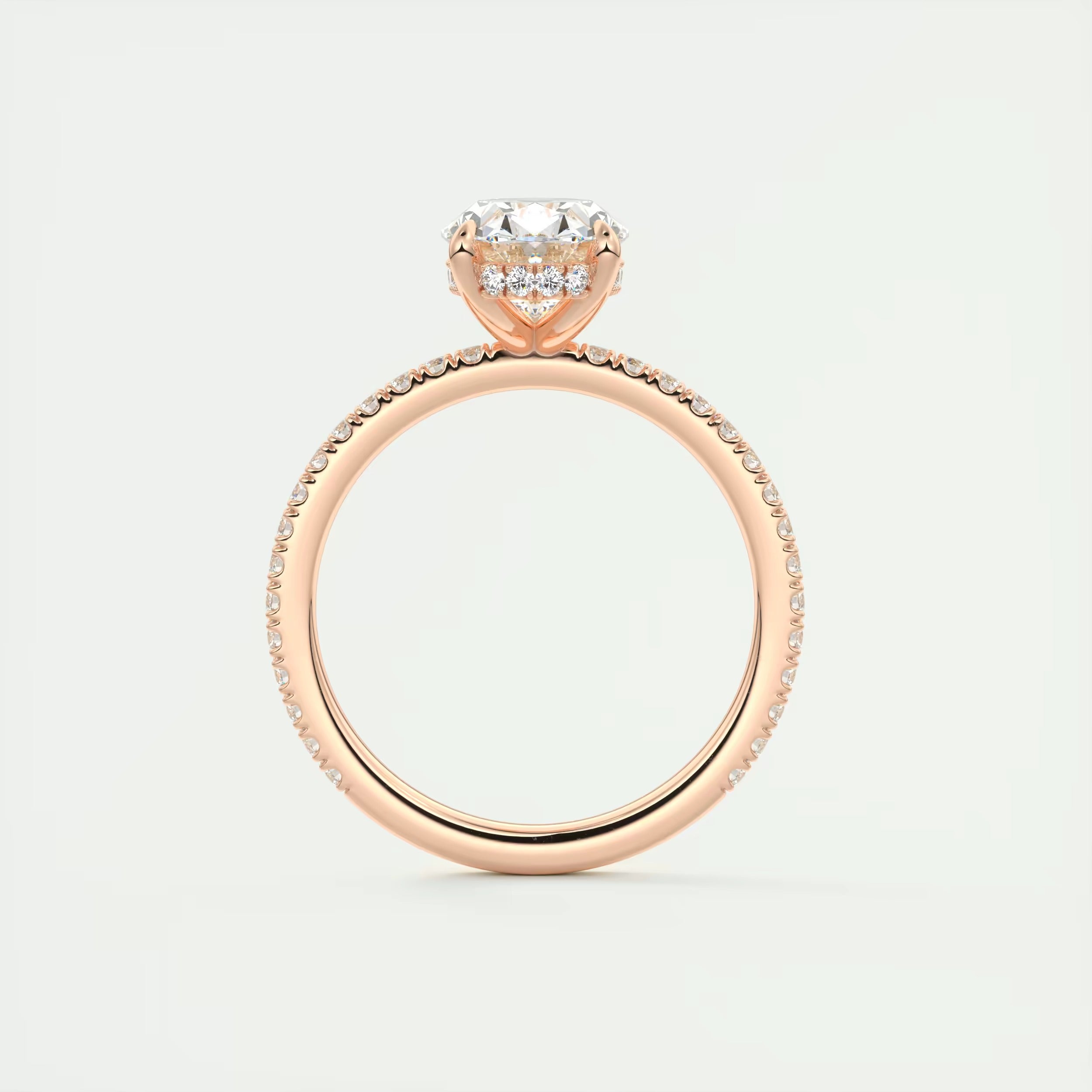 2.30 Ct The Harper Deluxe Oval Hidden Halo Pave Setting Ring