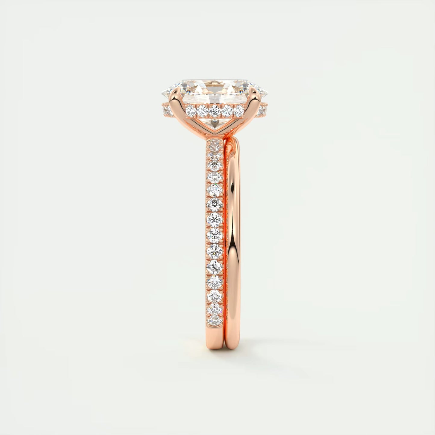 2.30 Ct The Harper Deluxe Oval Hidden Halo Pave Setting Ring