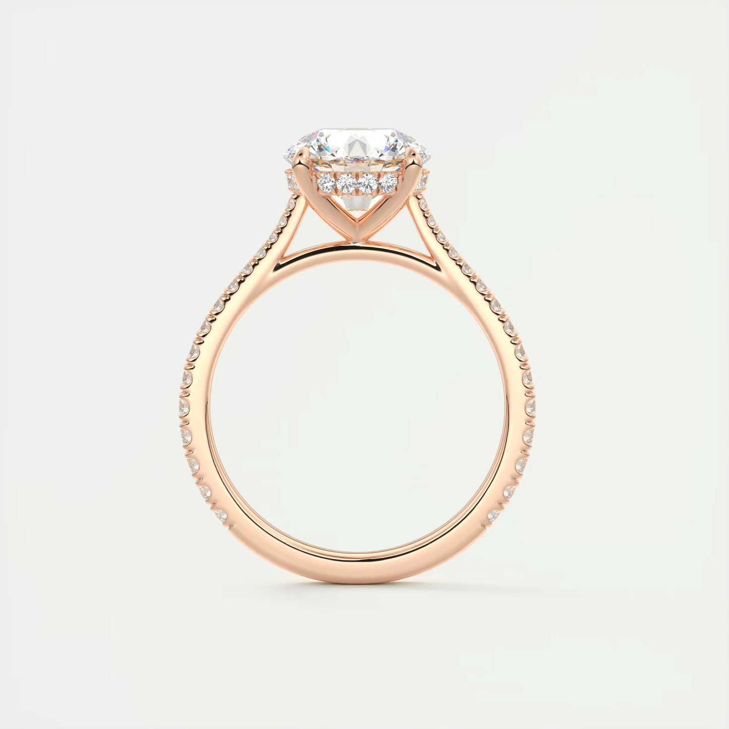 2.50 Ct The Cathedral Deluxe Round Hidden Halo Setting Ring