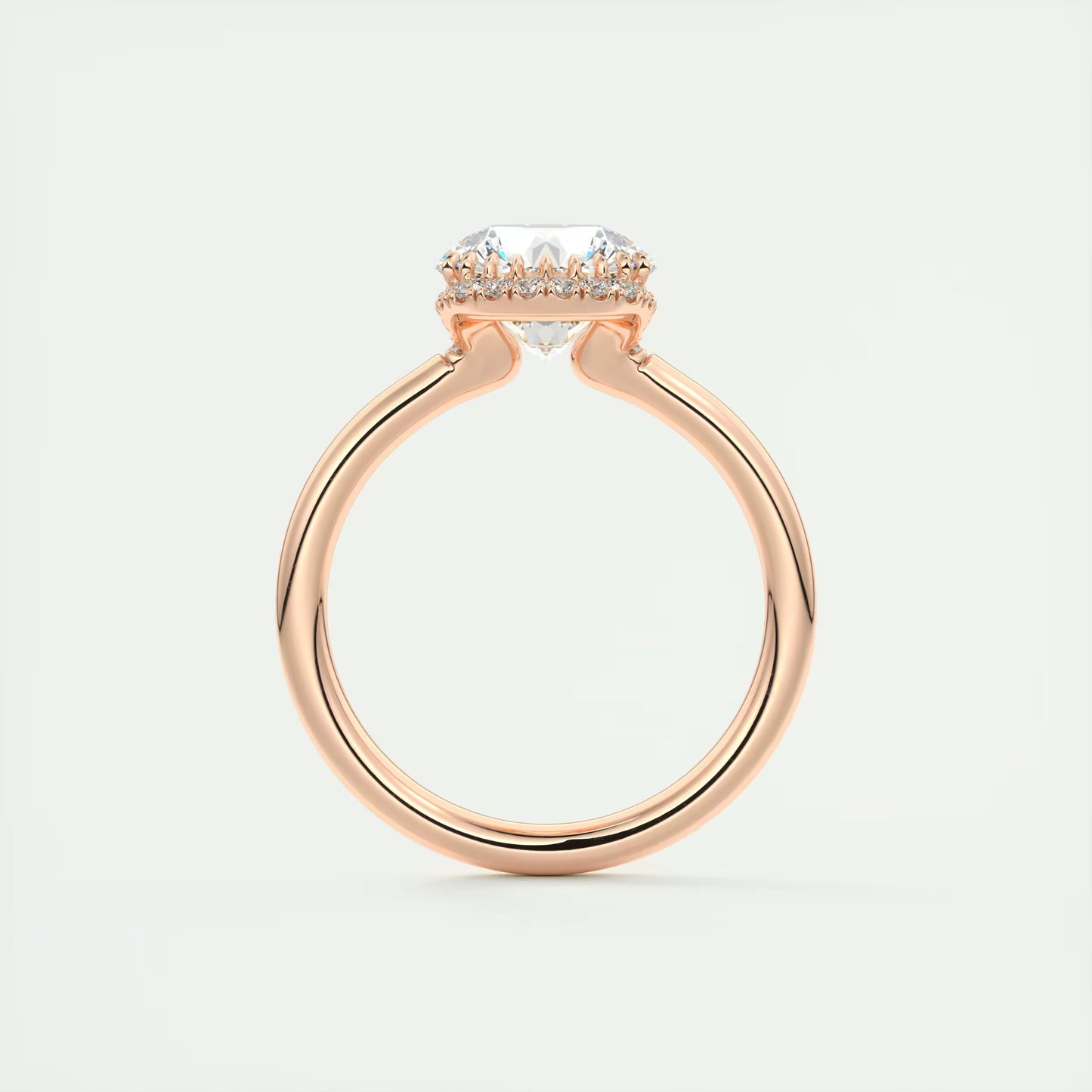 2.14 Ct In Round Bardot Scallop Engagement Ring