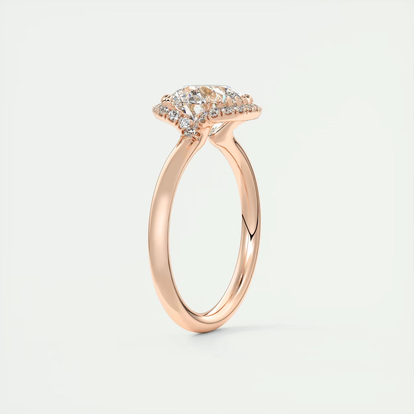 2.14 Ct In Round Bardot Scallop Engagement Ring