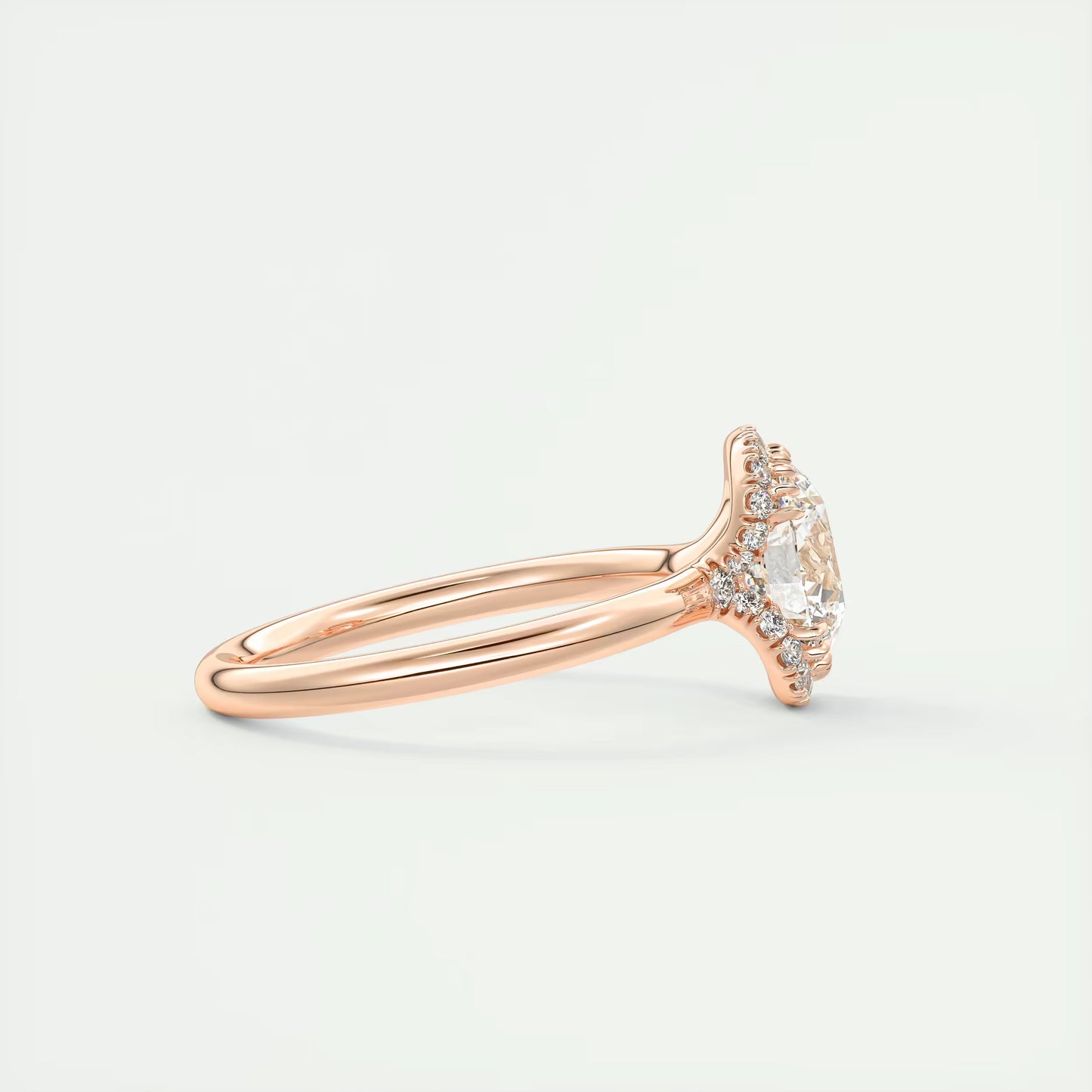 2.14 Ct In Round Bardot Scallop Engagement Ring