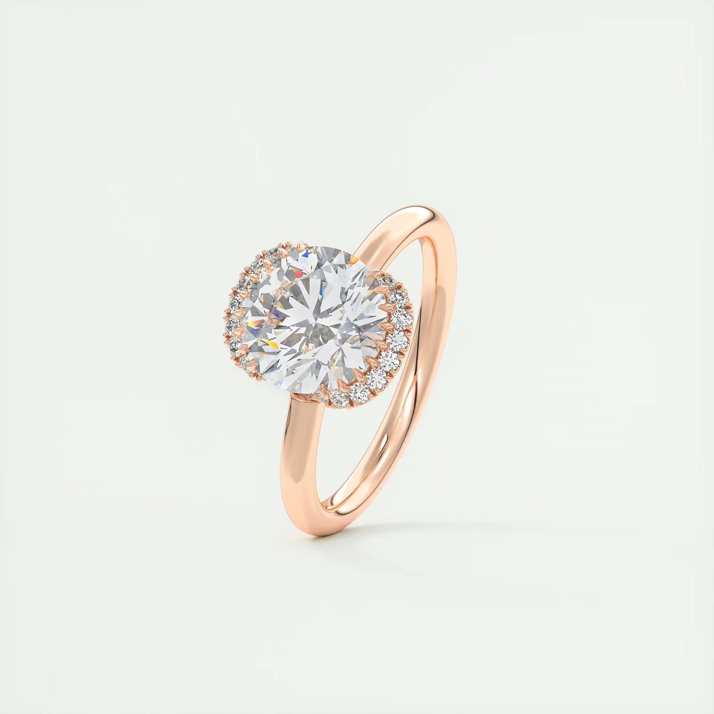 2.14 Ct In Round Bardot Scallop Engagement Ring