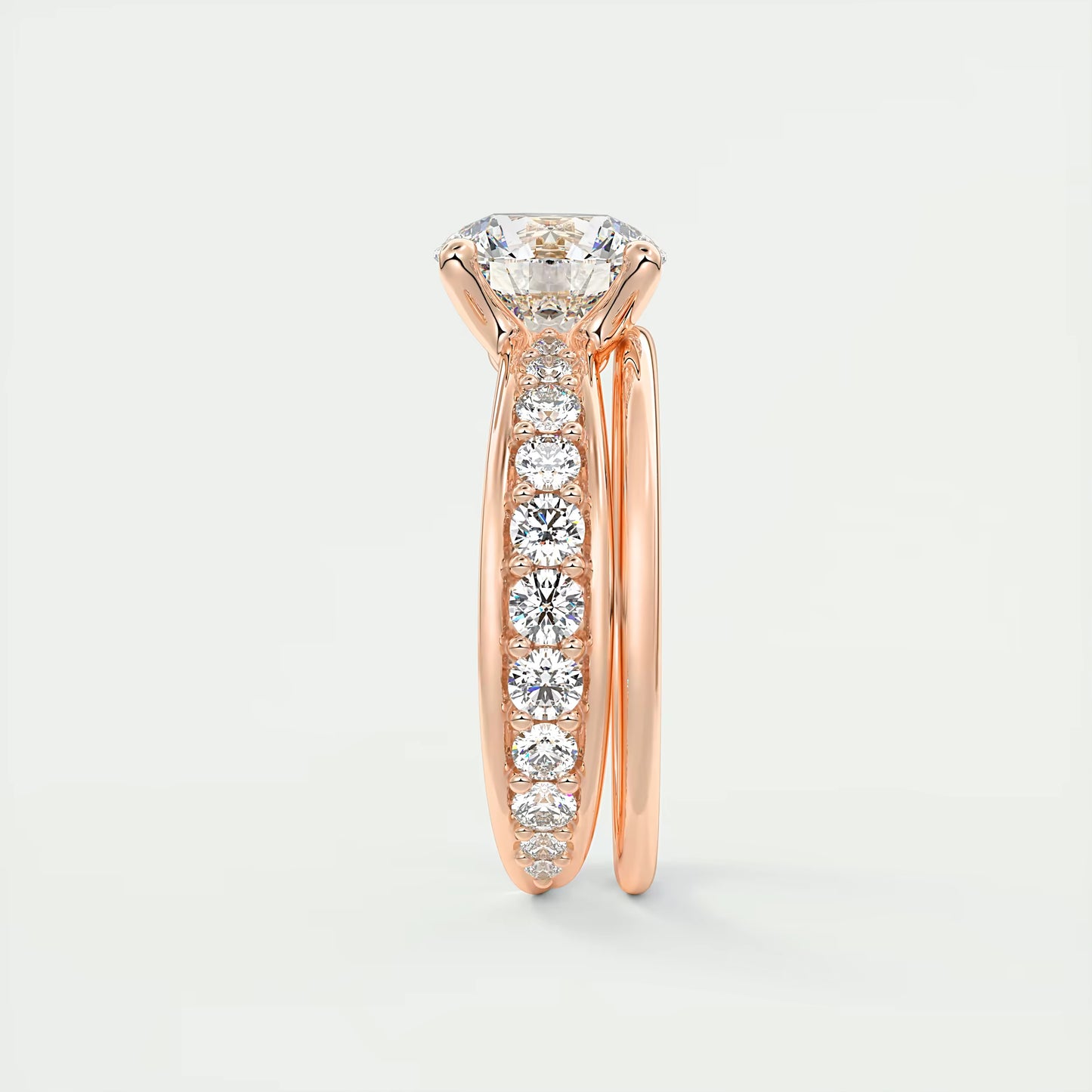 8-9 GM Round Solitaire Split Shank Engagement Ring