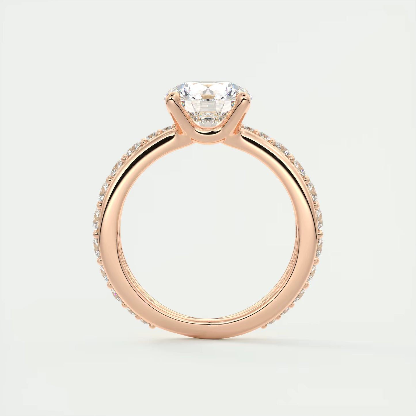 8-9 GM Round Solitaire Split Shank Engagement Ring