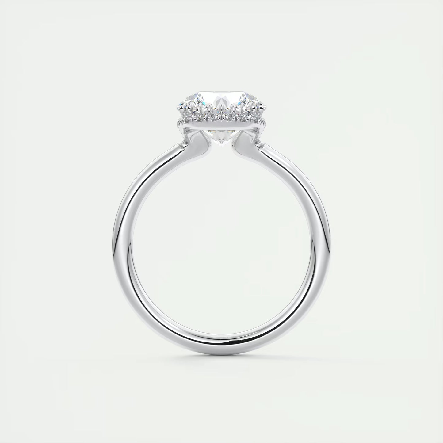 2.14 Ct In Round Bardot Scallop Engagement Ring