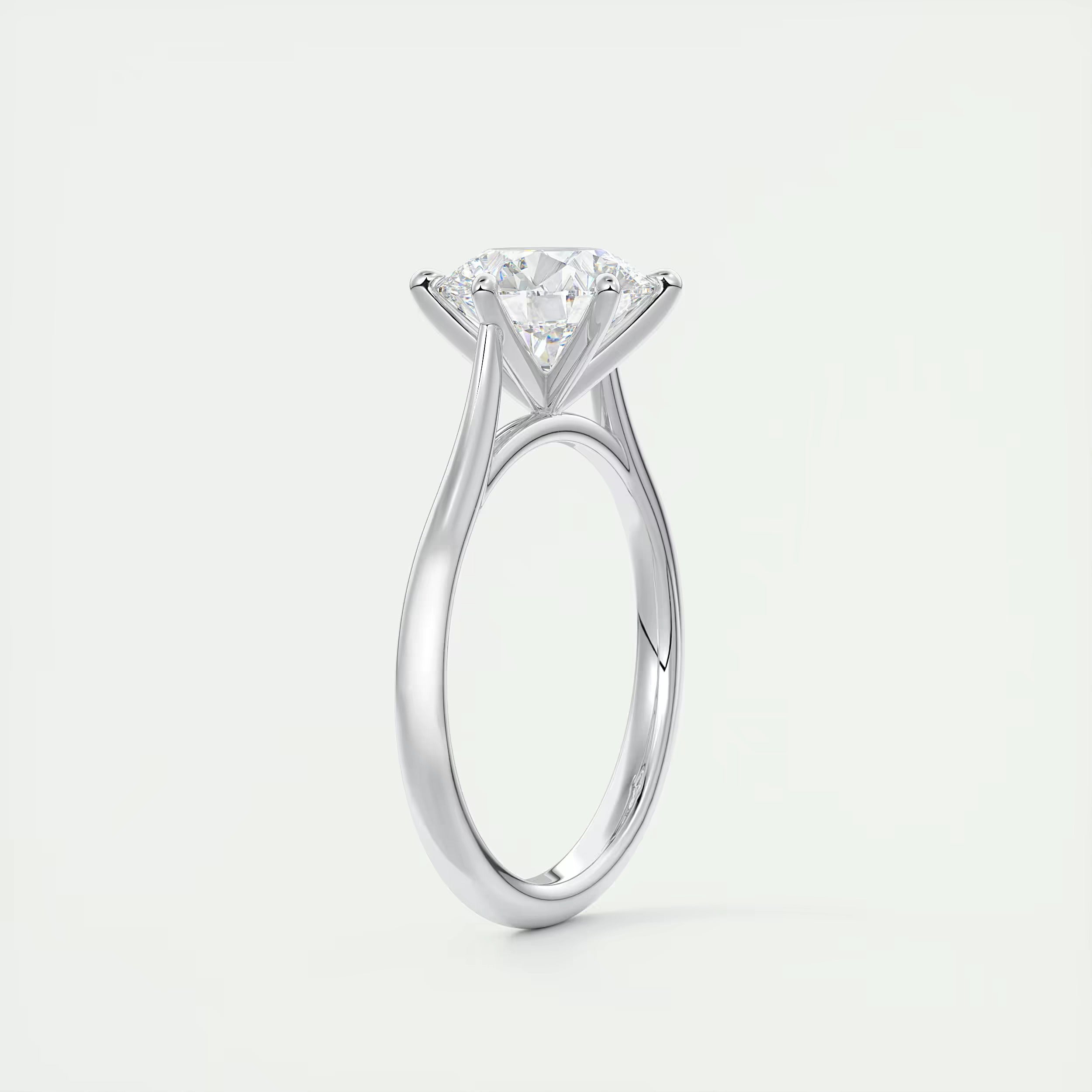 2.00 Ct The Six Point Cathedral Two Tone Round Gold Cathedral Solitaire with Prongs Engagement Rings