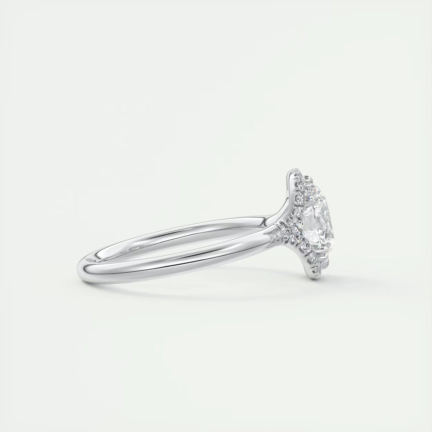 2.14 Ct In Round Bardot Scallop Engagement Ring