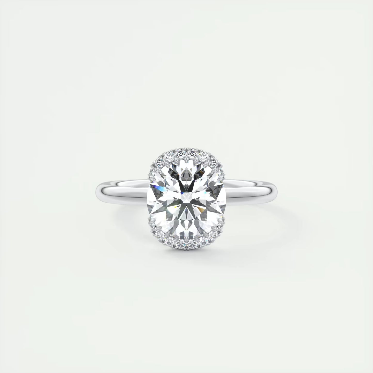 2.14 Ct In Round Bardot Scallop Engagement Ring