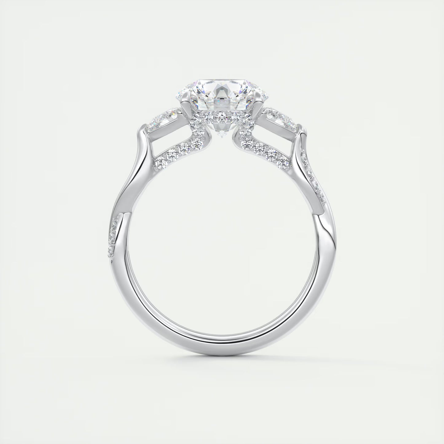2.75 Ct The Full Bloom Round - Twisted Pave Round Solitaire Engagement Rings