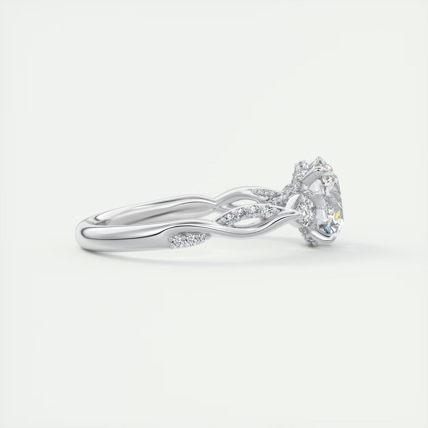 2.75 Ct The Full Bloom Round - Twisted Pave Round Solitaire Engagement Rings