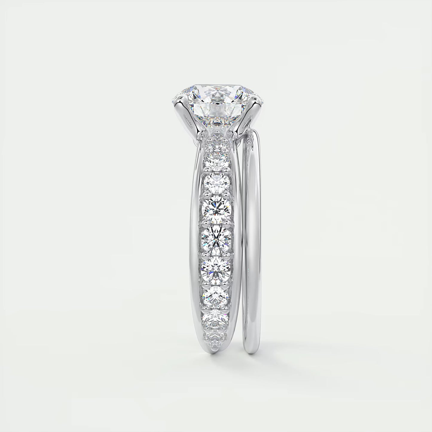 8-9 GM Round Solitaire Split Shank Engagement Ring