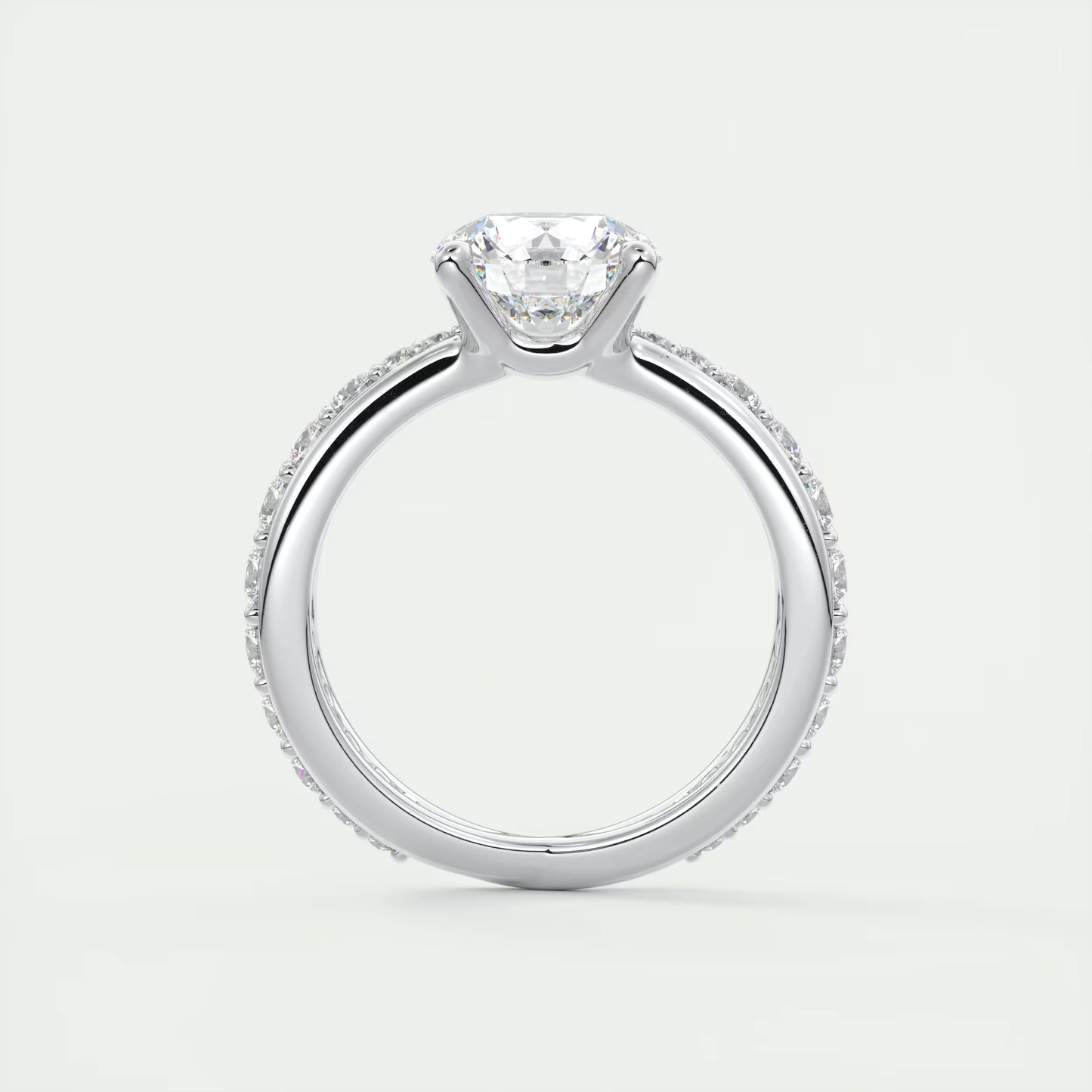 8-9 GM Round Solitaire Split Shank Engagement Ring