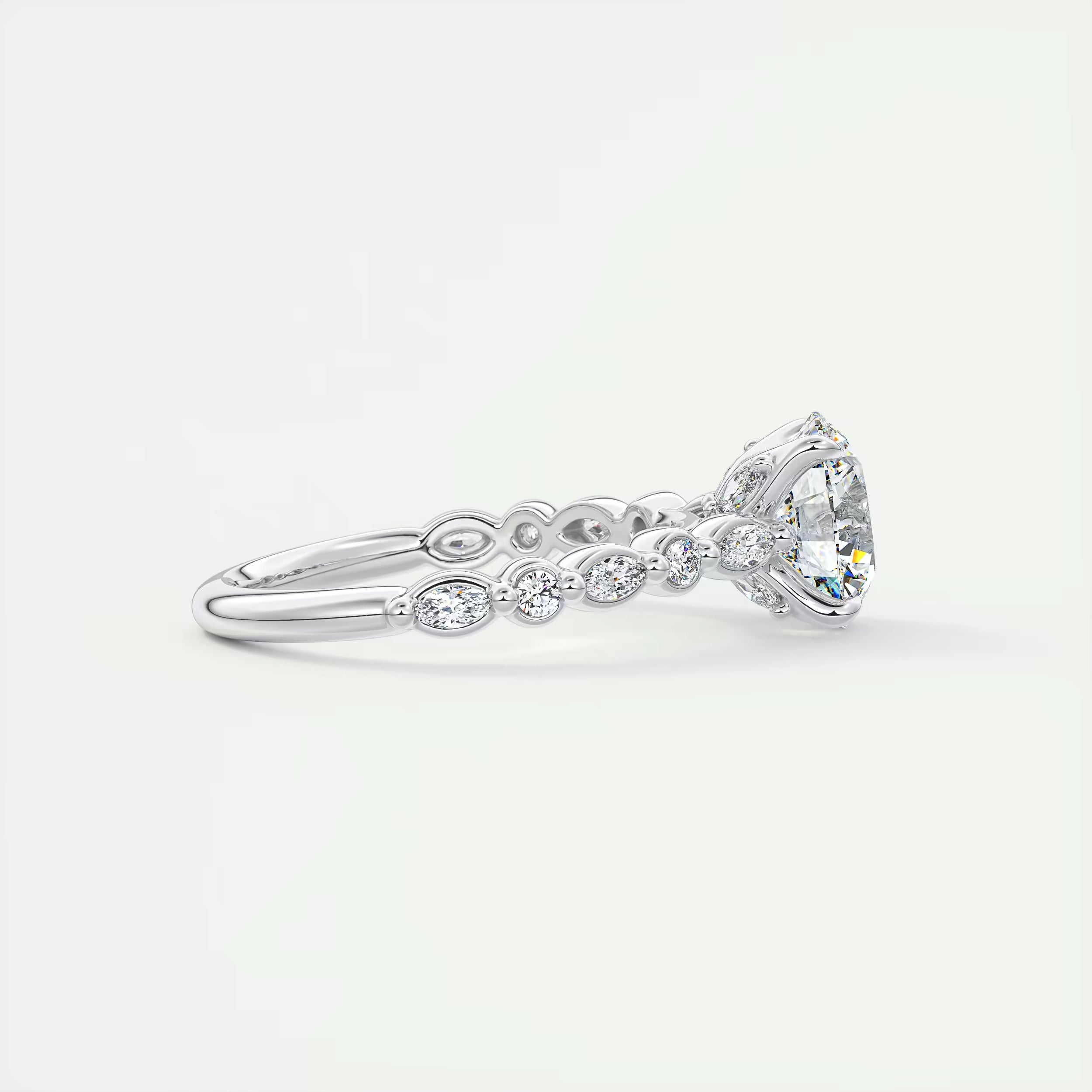 2.00 Ct Center Stone Round Solitaire Half Coverage Engagement Ring