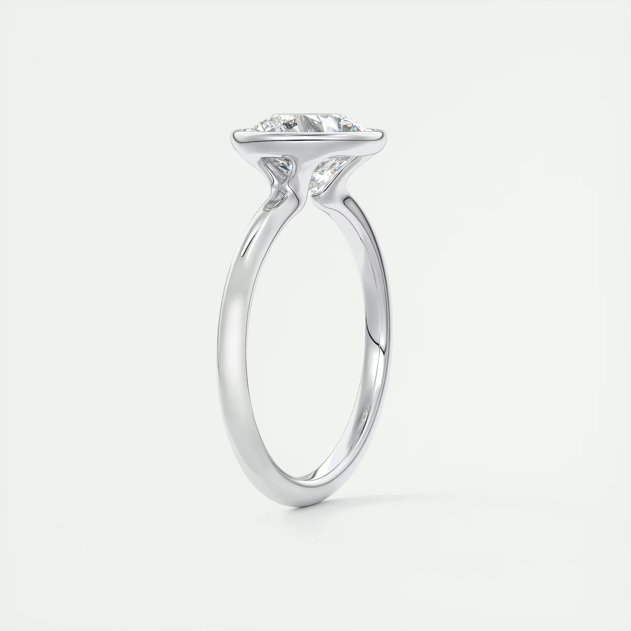 2.00 Ct Round Bezel Set Solitaire Antique Style Art Deco Engagement Ring