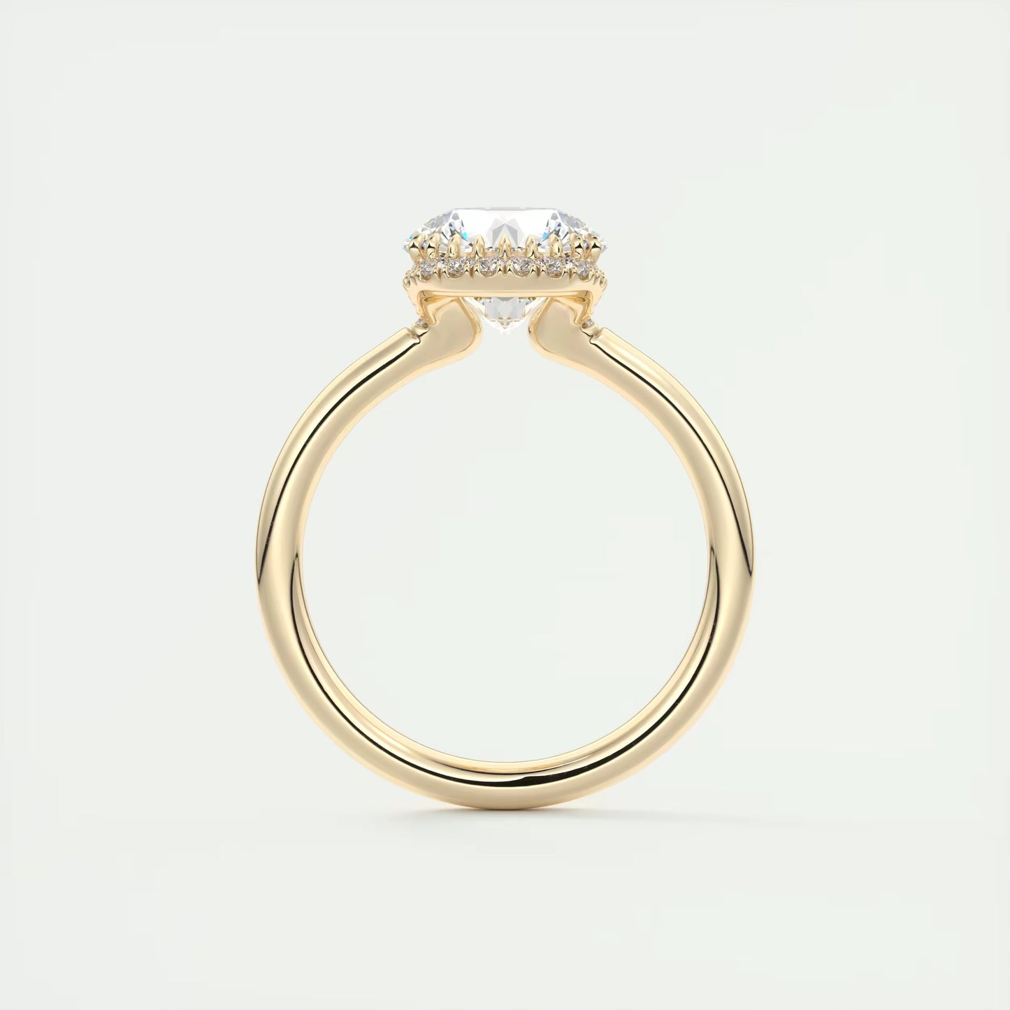 2.14 Ct In Round Bardot Scallop Engagement Ring