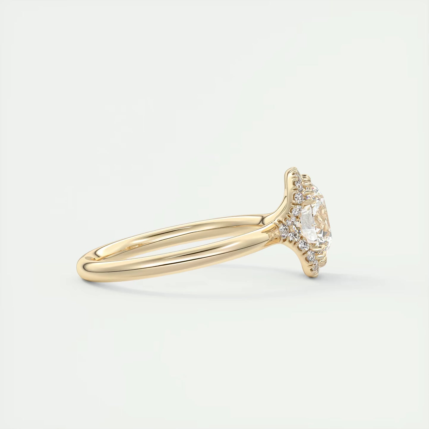 2.14 Ct In Round Bardot Scallop Engagement Ring