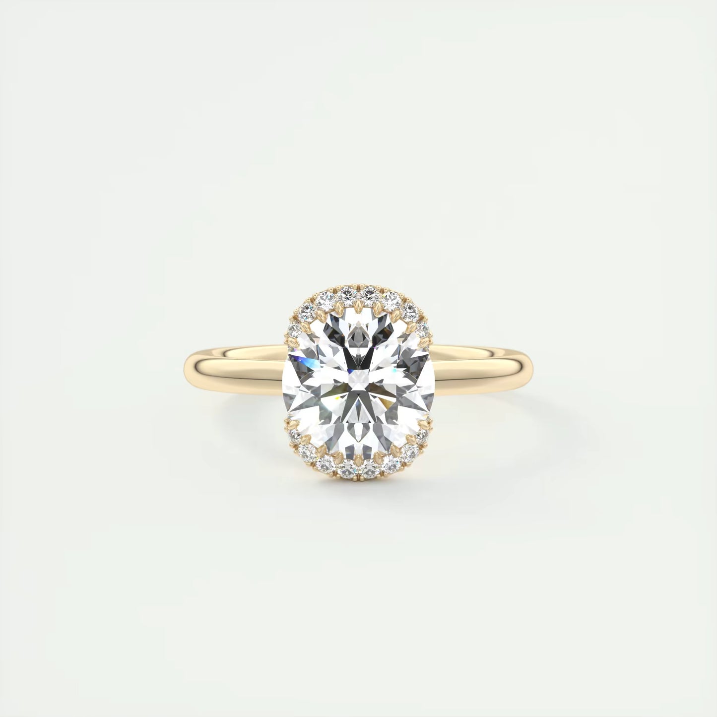 2.14 Ct In Round Bardot Scallop Engagement Ring