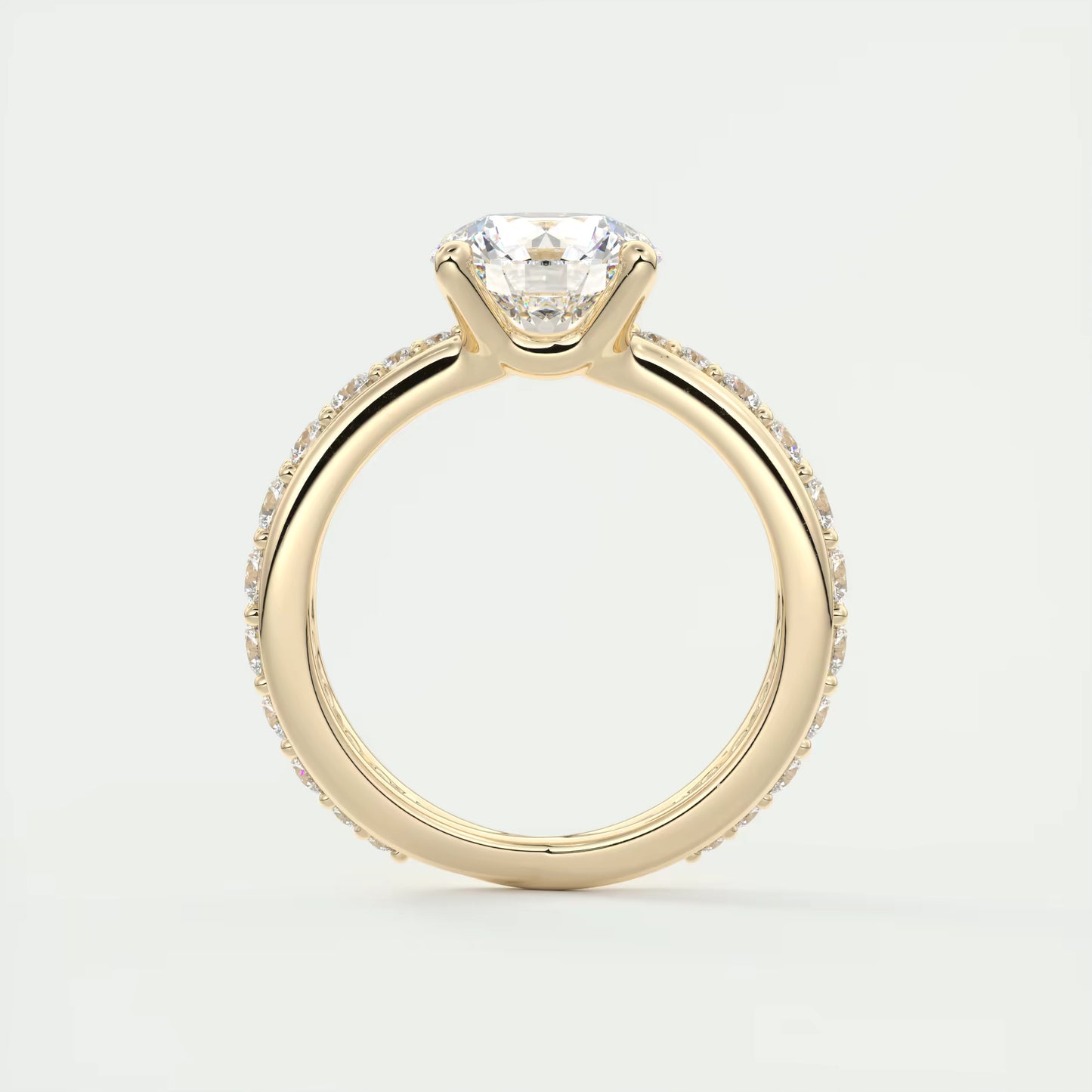 8-9 GM Round Solitaire Split Shank Engagement Ring
