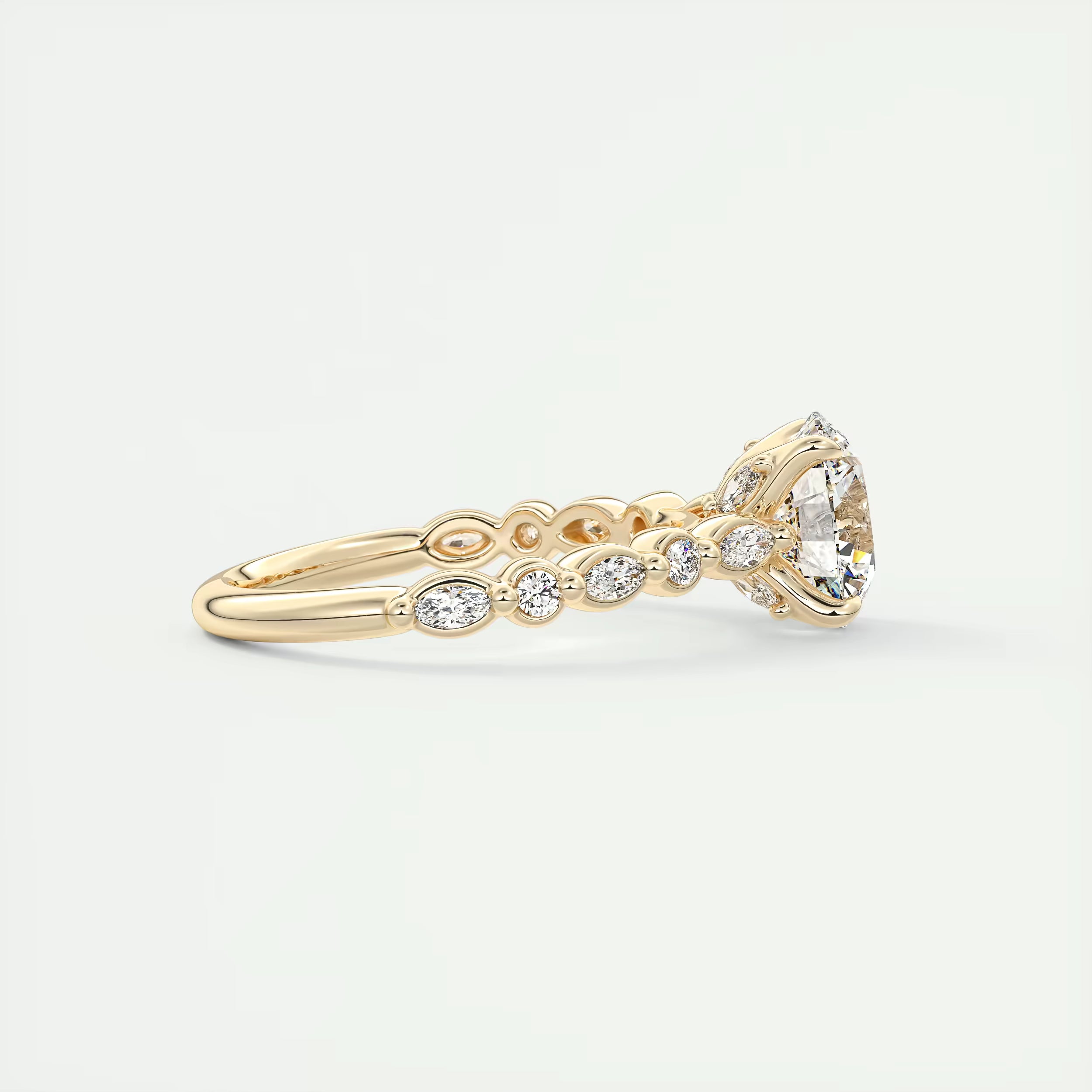 2.00 Ct Center Stone Round Solitaire Half Coverage Engagement Ring
