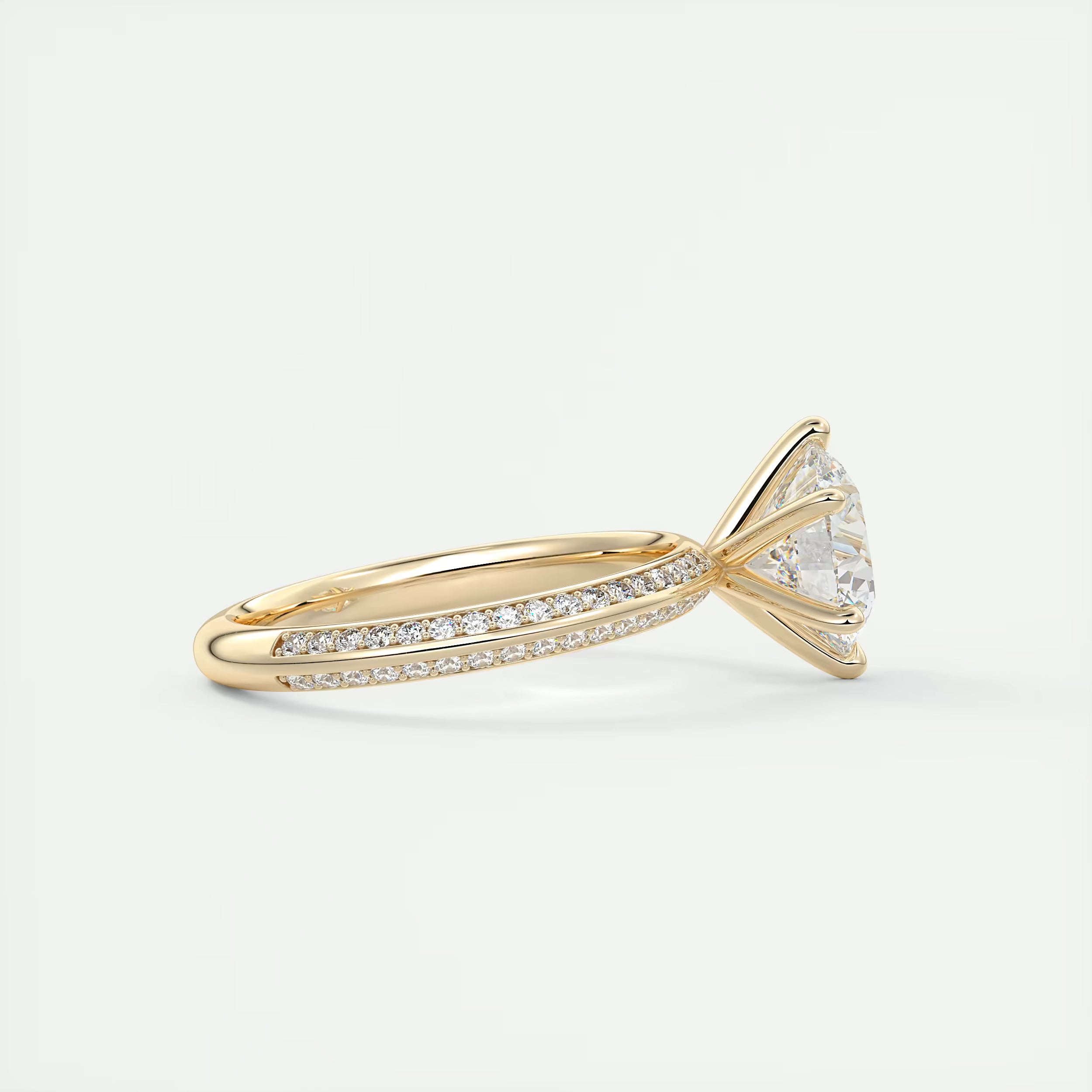 2.00 Ct Round Solitaire Loren Pave Engagement Ring