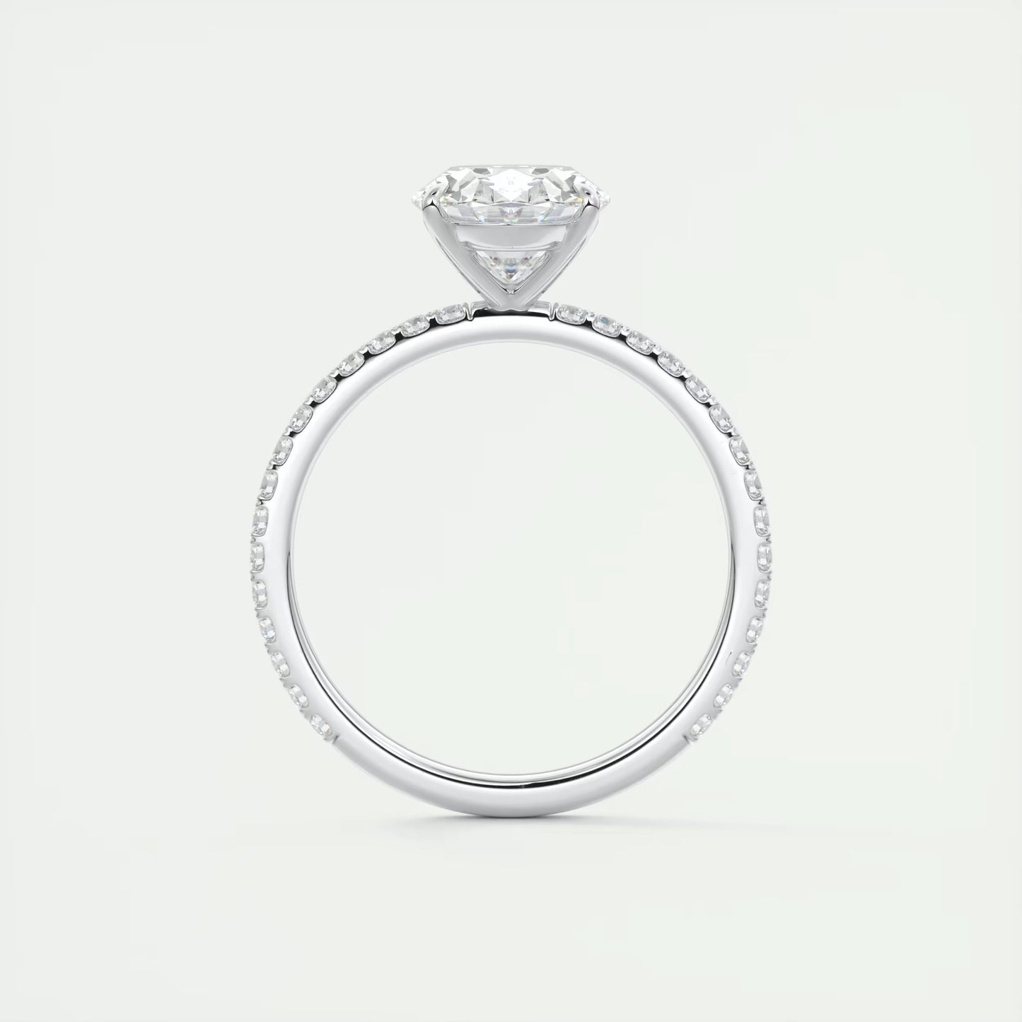 2.25 Ct Harper Pavé Oval Center with 1.5mm French Set Pavé Ring