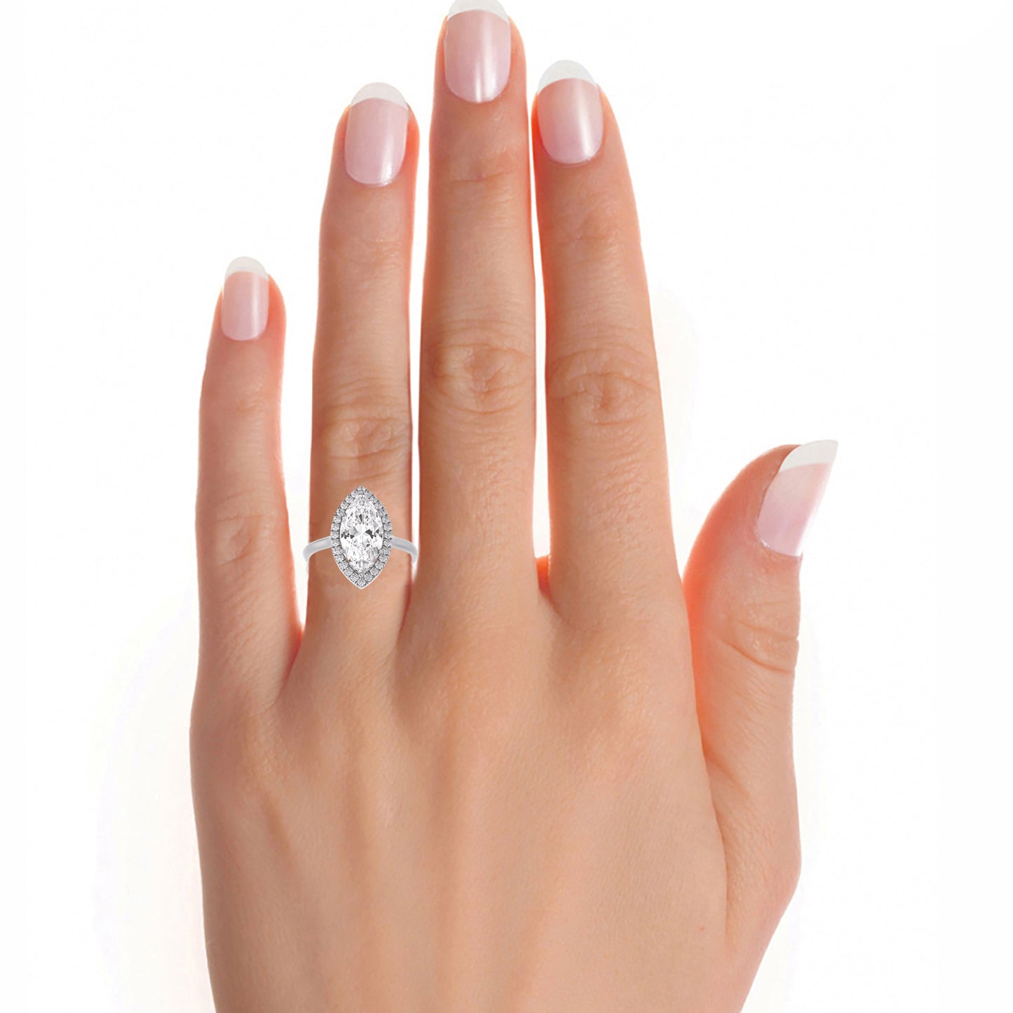 2.63 Ct Engagement Ring with Halo/Pave & Wedding Rings