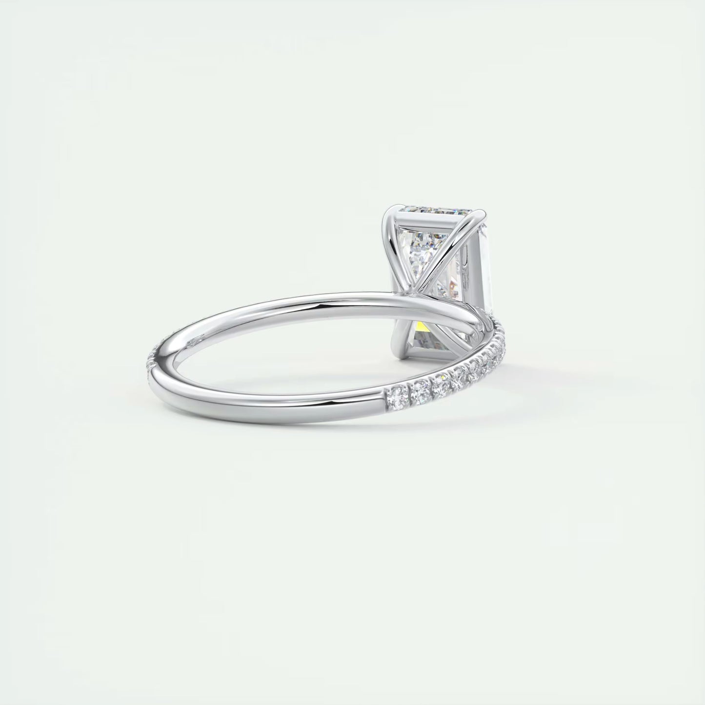 2.25 Ct Harper Pavé Emerald Center with 1.5mm French Set Pavé Ring