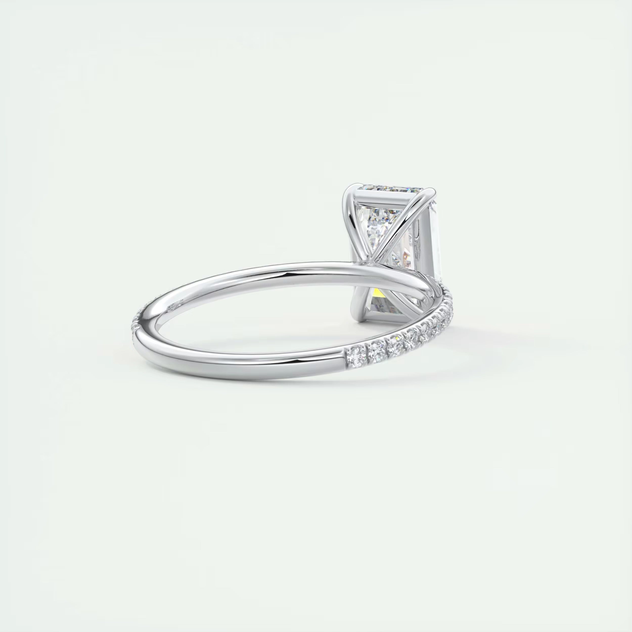 2.25 Ct Harper Pavé Center Stone Emerald with 1.5mm French Set Pavé Ring